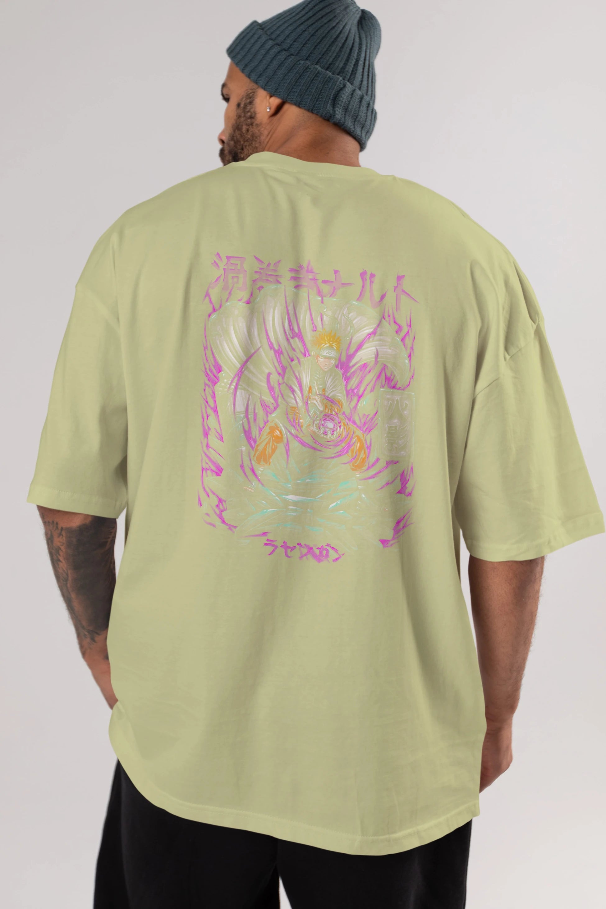 NARUTO Anime Arka Baskılı Oversize t-shirt Erkek Kadın Unisex