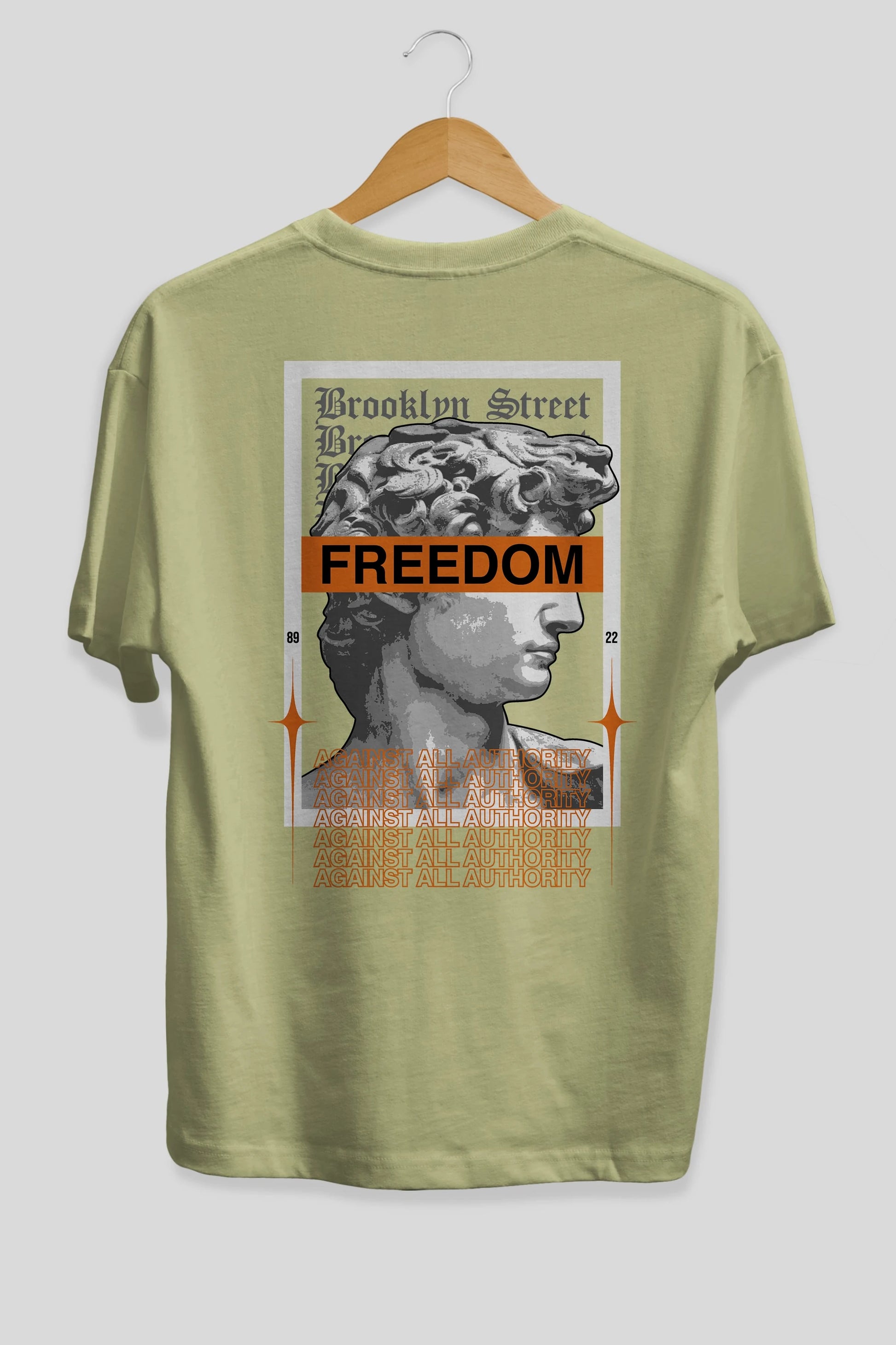 Brooklyn Street Arka Baskılı Oversize t-shirt Erkek Kadın Unisex