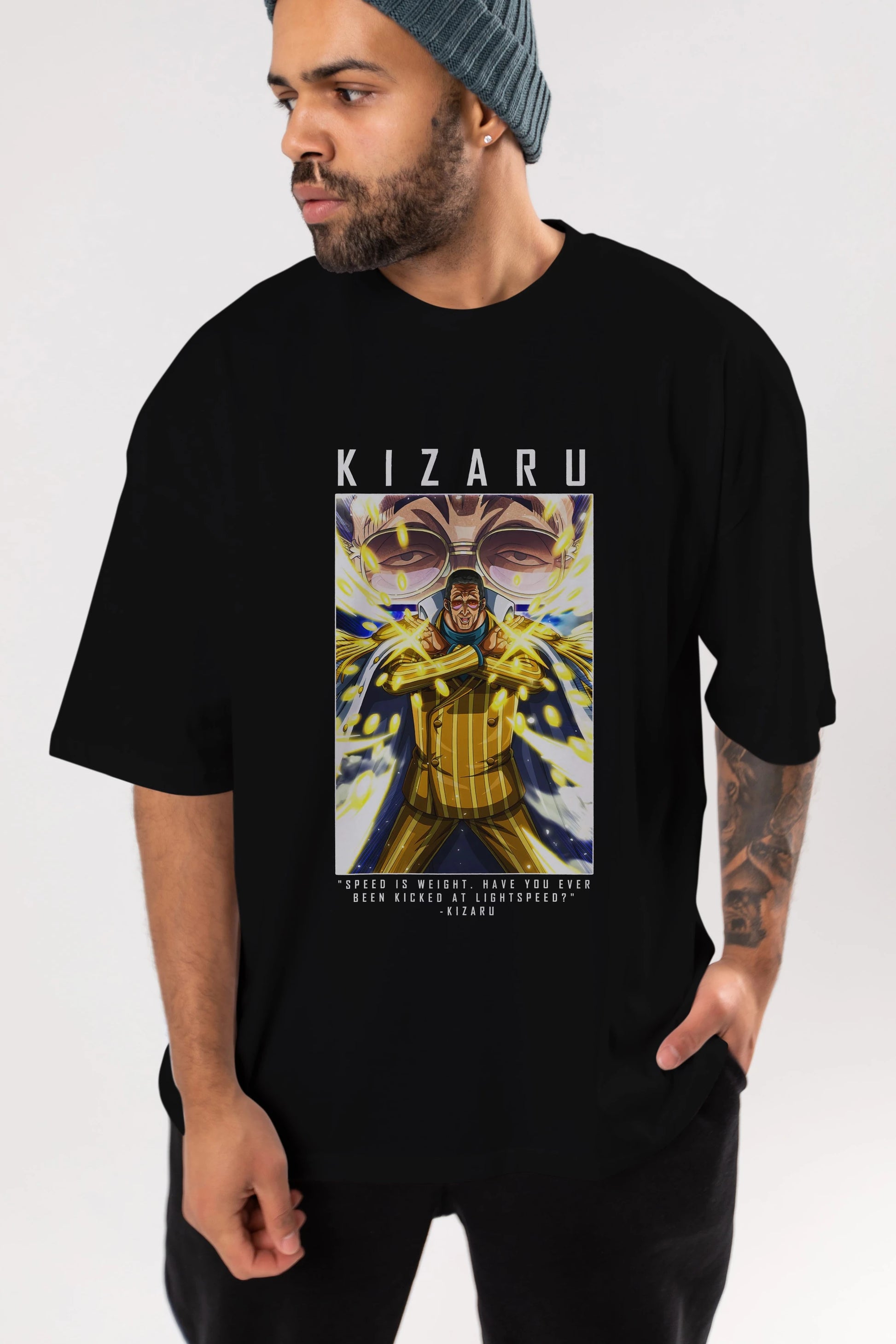 Kizaru Anime Ön Baskılı Oversize t-shirt Erkek Kadın Unisex