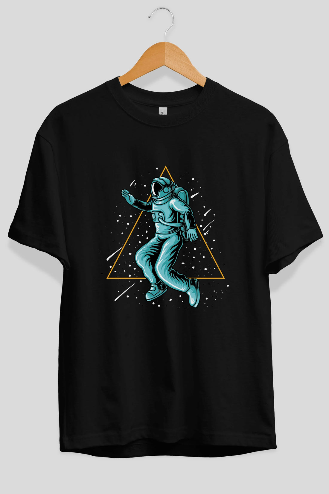 Astronaut Starry Triangle Ön Baskılı Oversize t-shirt Erkek Kadın Unisex