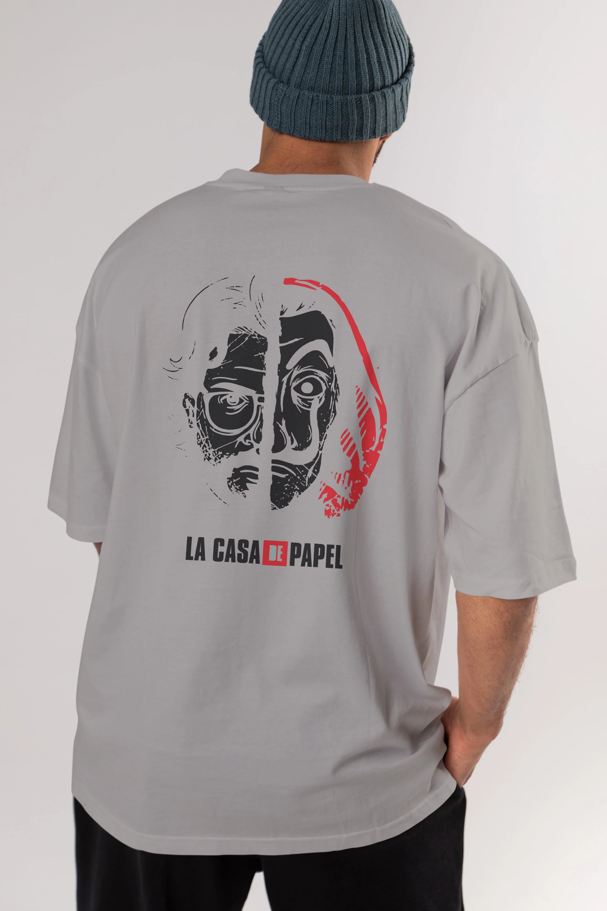 La Casa De Papel (9) Arka Baskılı Oversize t-shirt Erkek Kadın Unisex %100 Pamuk Bisiklet Yaka tişort