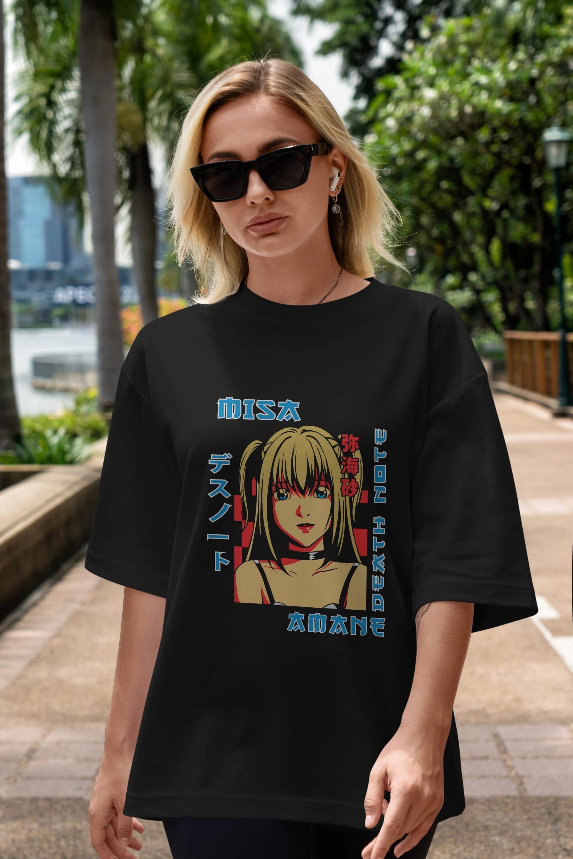 MISA-DEATH NOTE Anime Ön Baskılı Oversize t-shirt %100 pamuk Erkek Kadın Unisex