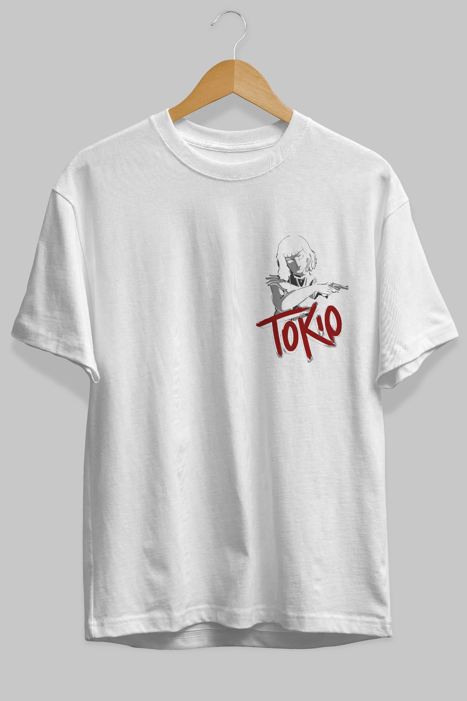 La Casa De Papel (10) Ön Sol Baskılı Oversize t-shirt Erkek Kadın Unisex %100 Pamuk Bisiklet Yaka tişort