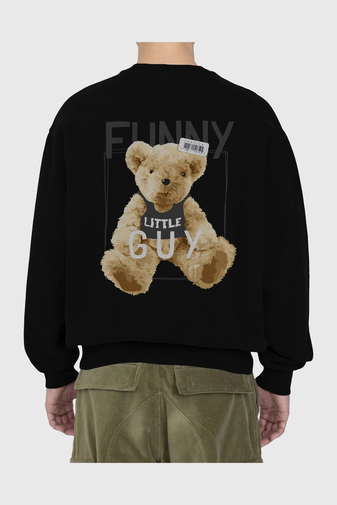 Teddy Bear Funny Arka Baskılı Oversize Sweatshirt Erkek Kadın Unisex
