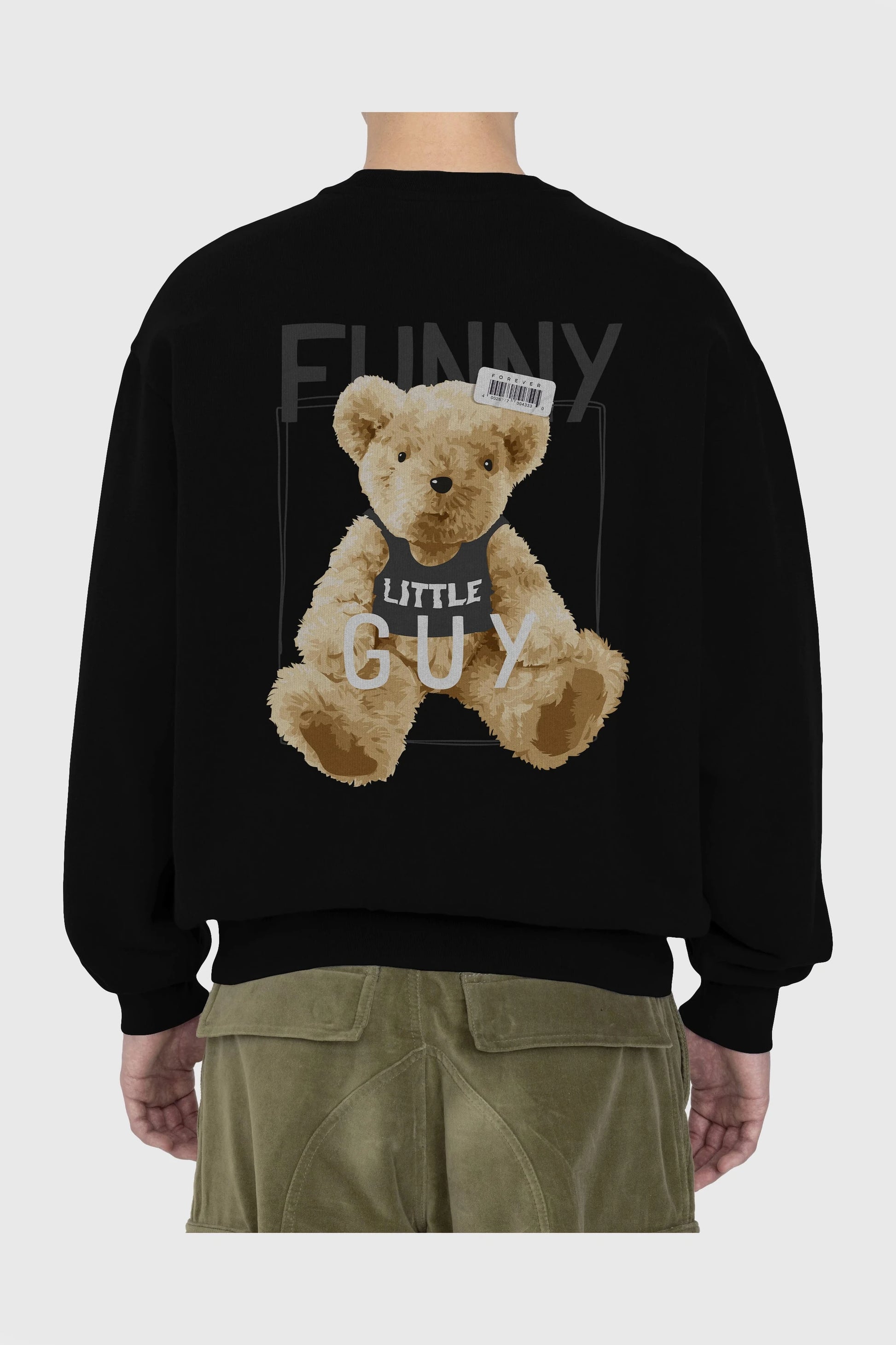 Teddy Bear Funny Arka Baskılı Oversize Sweatshirt Erkek Kadın Unisex