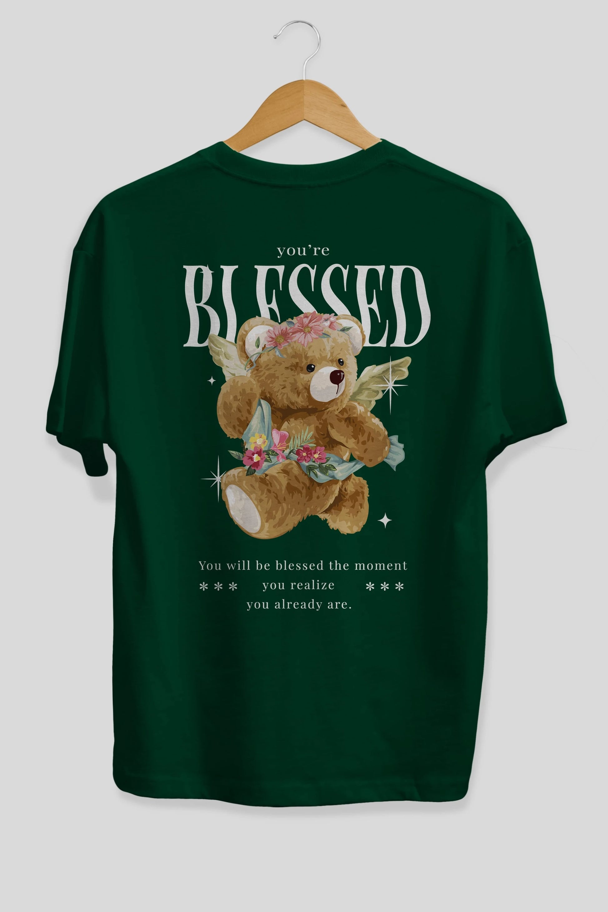 You are Blessed Bear Arka Baskılı Oversize t-shirt Erkek Kadın Unisex