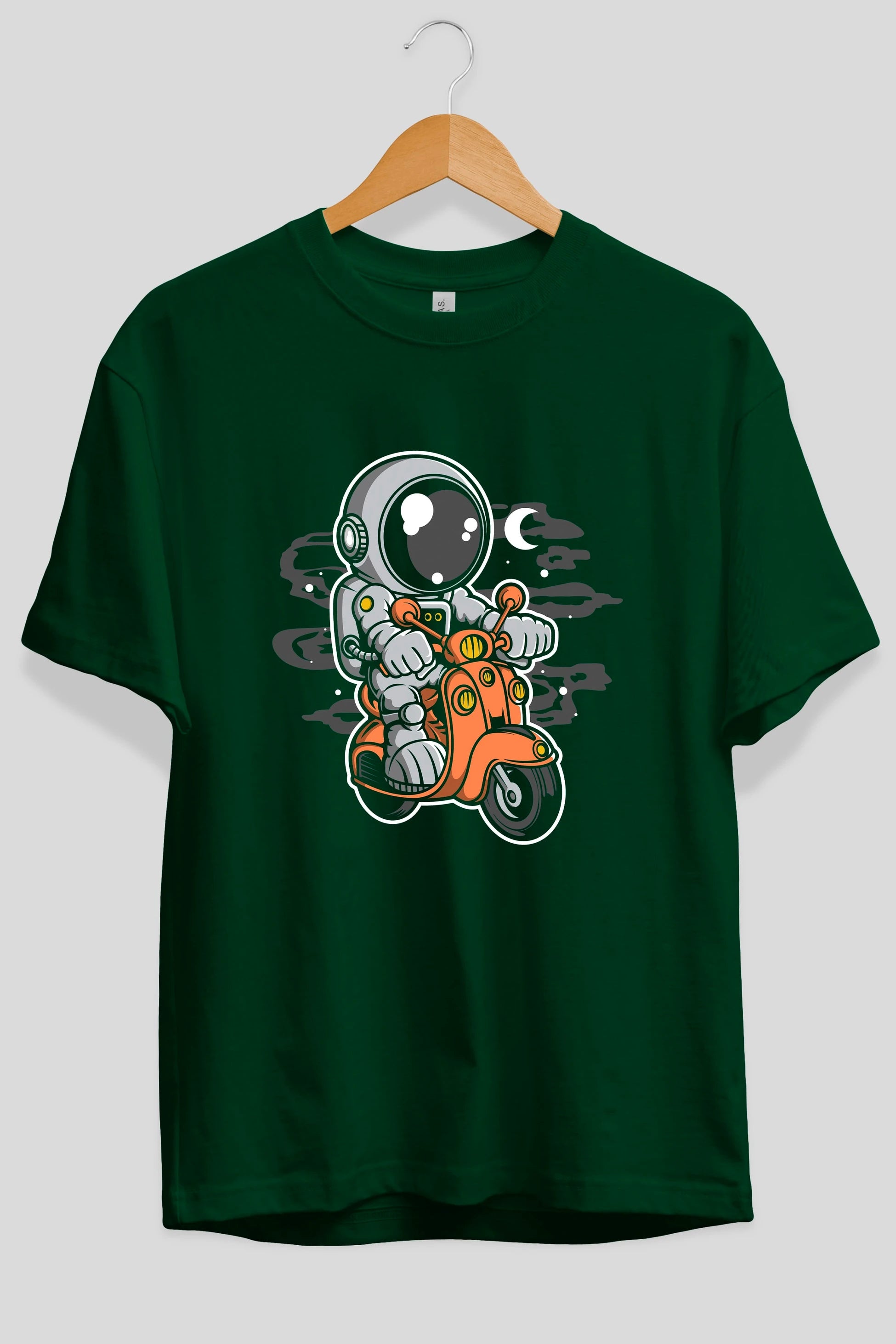 Astronaut Scooter Ön Baskılı Oversize t-shirt Erkek Kadın Unisex