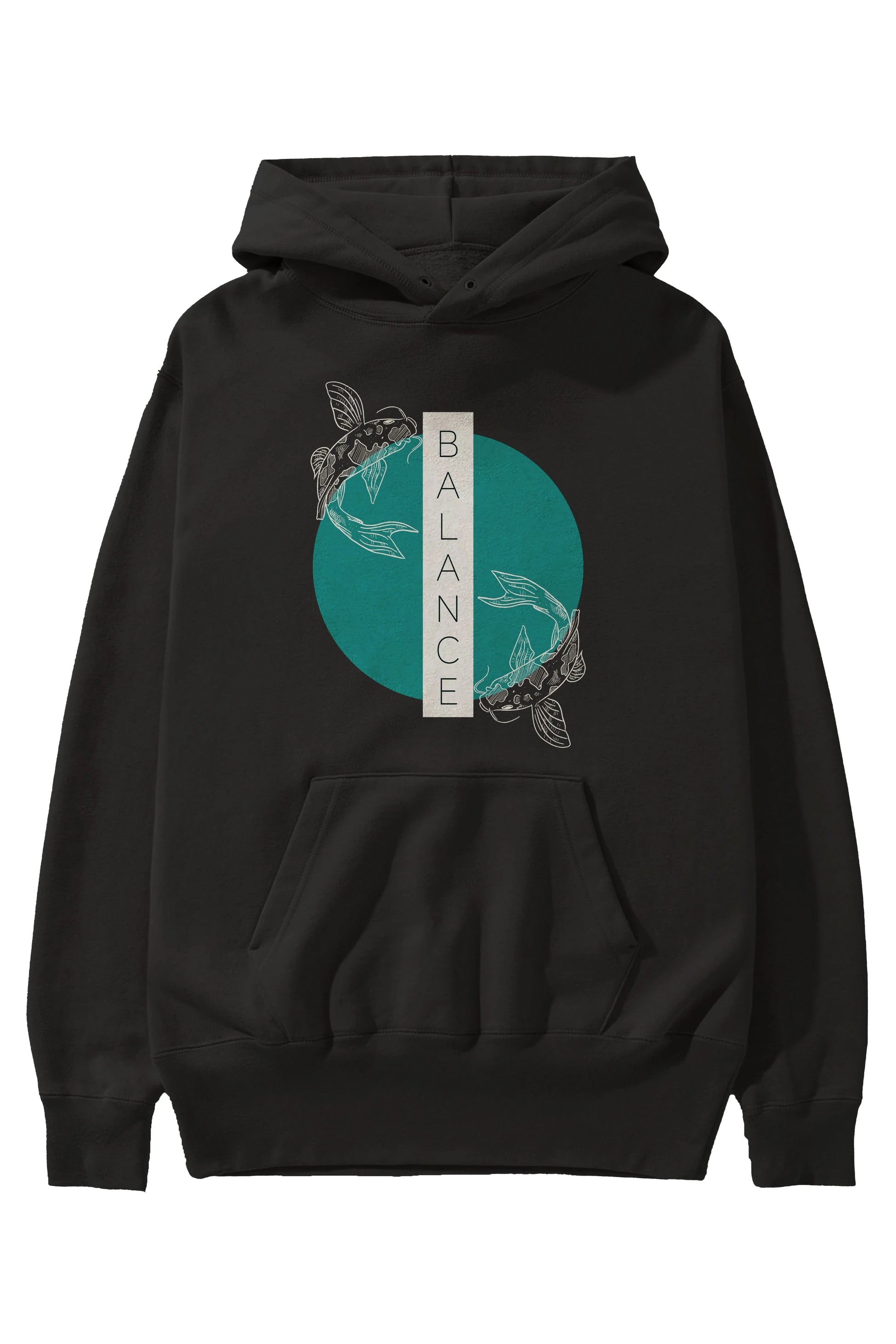 Balance 2 Yazılı Ön Baskılı Oversize Hoodie Kapüşonlu Sweatshirt Erkek Kadın Unisex