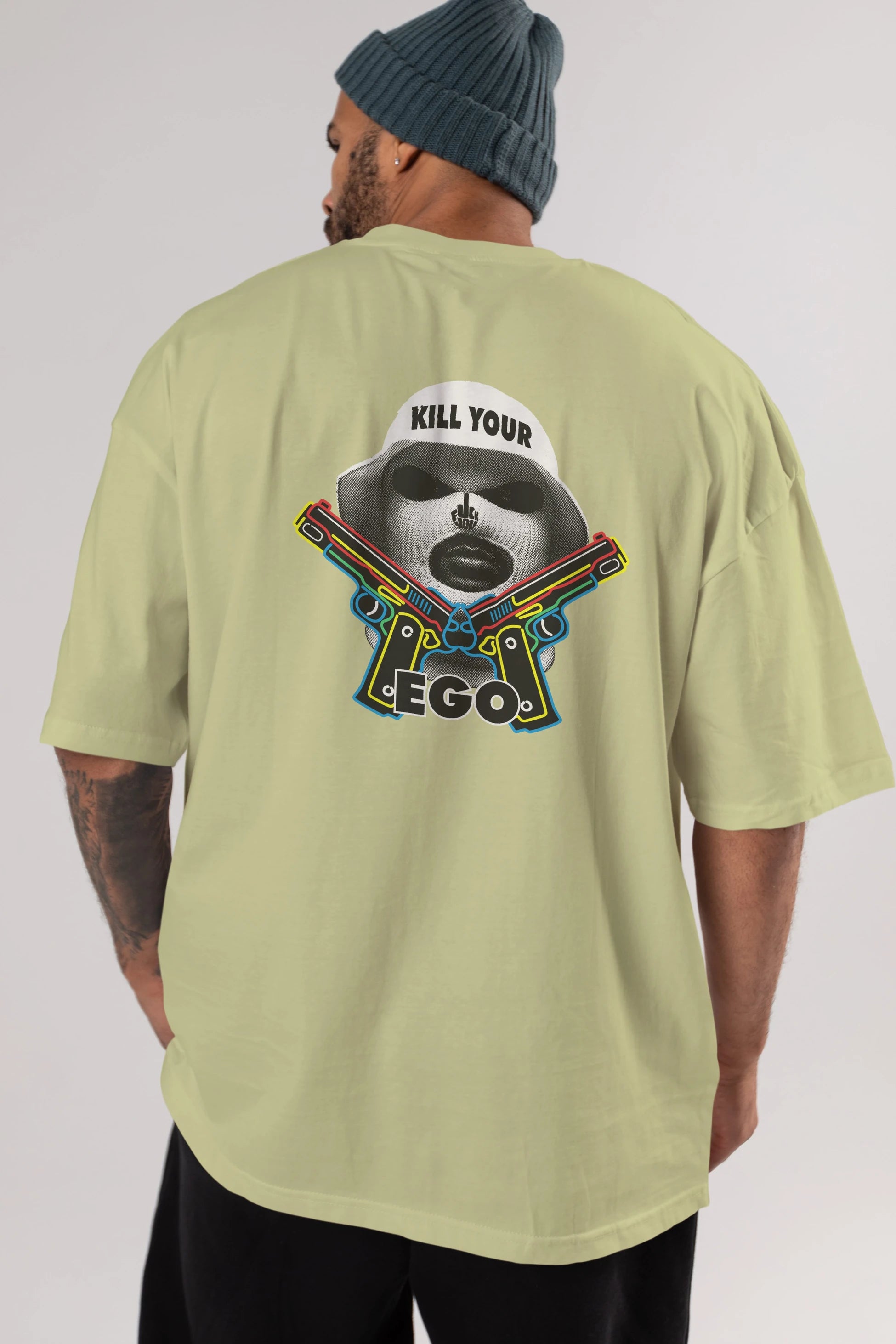 Kill Your Ego Arka Baskılı Oversize t-shirt Erkek Kadın Unisex
