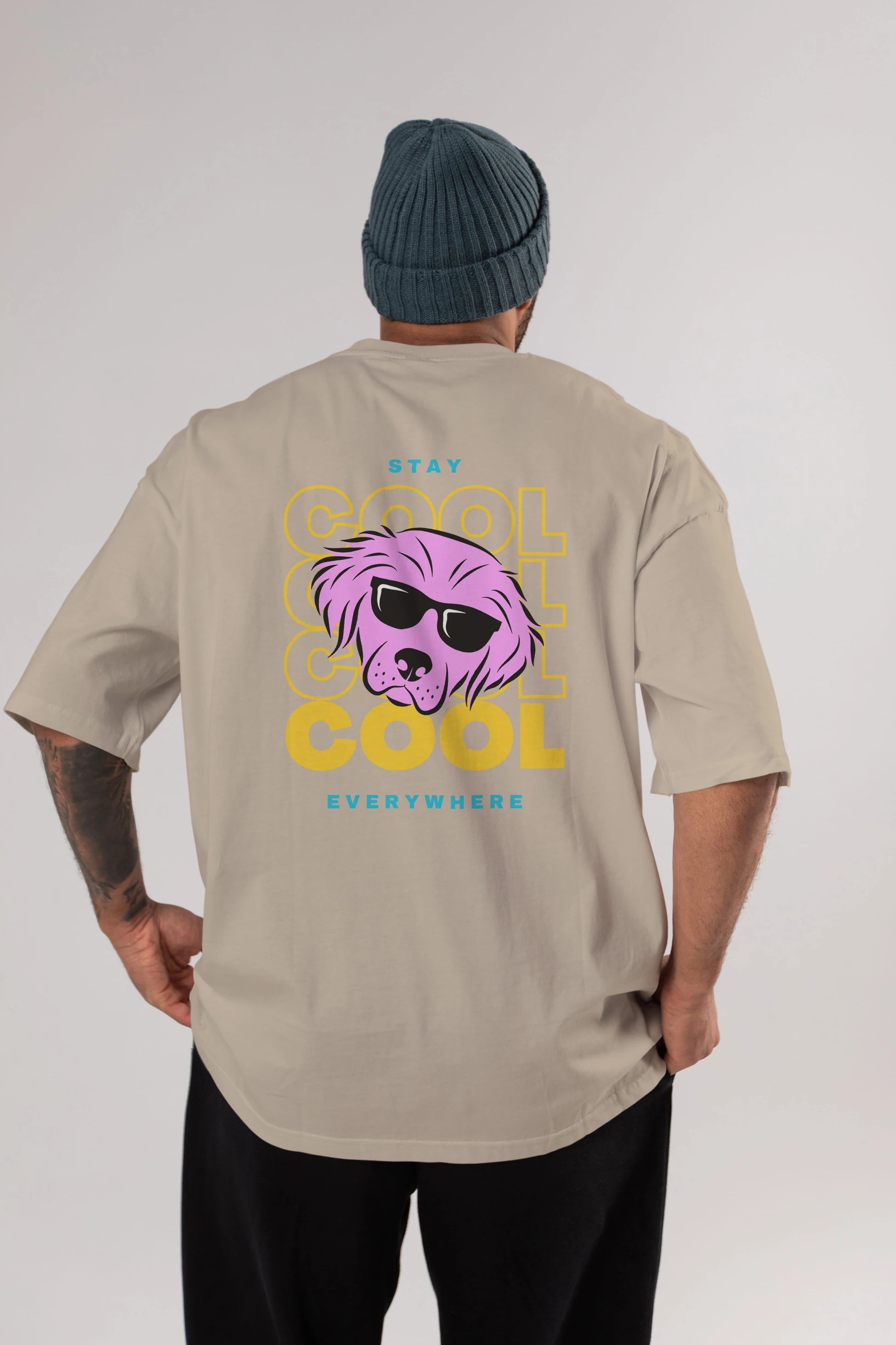 Cool Dog 2 Arka Baskılı Oversize t-shirt Erkek Kadın Unisex