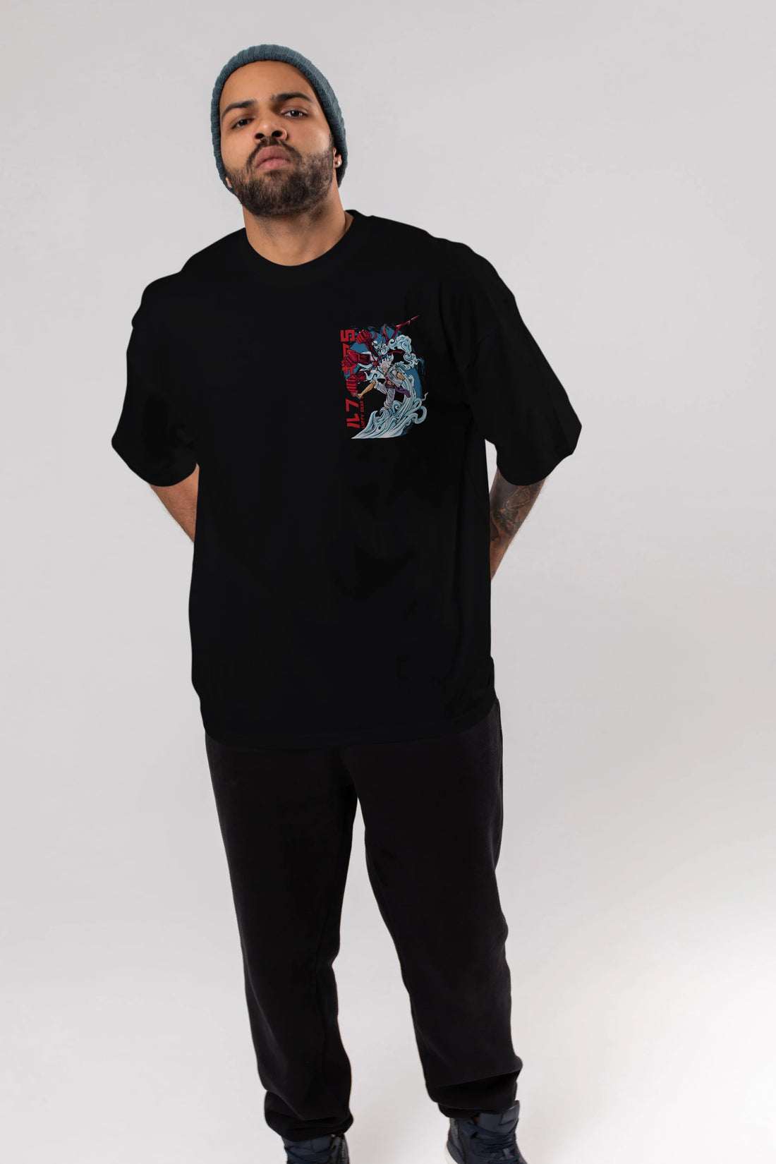 MONKEY D. LUFFY GEAR5 2 Ön Sol Baskılı Oversize t-shirt Erkek Kadın Unisex %100 Pamuk Bisiklet Yaka tişort