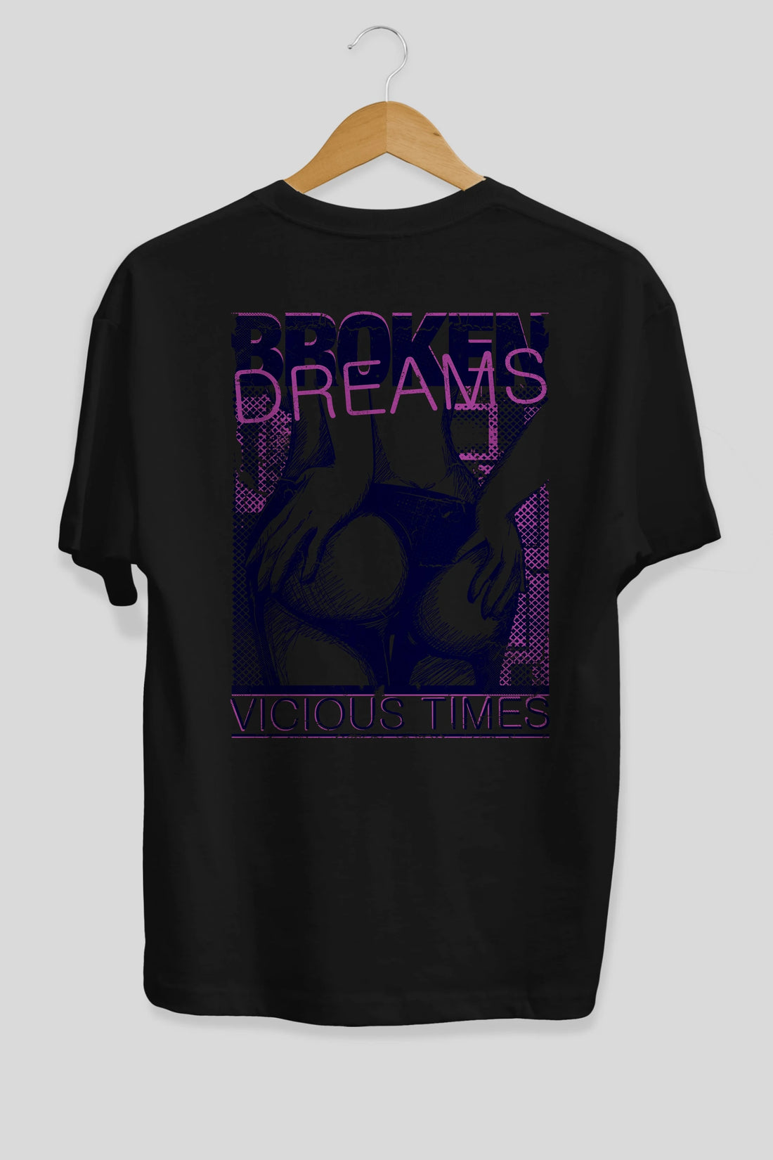 Broken Dreams Arka Baskılı Oversize t-shirt Erkek Kadın Unisex