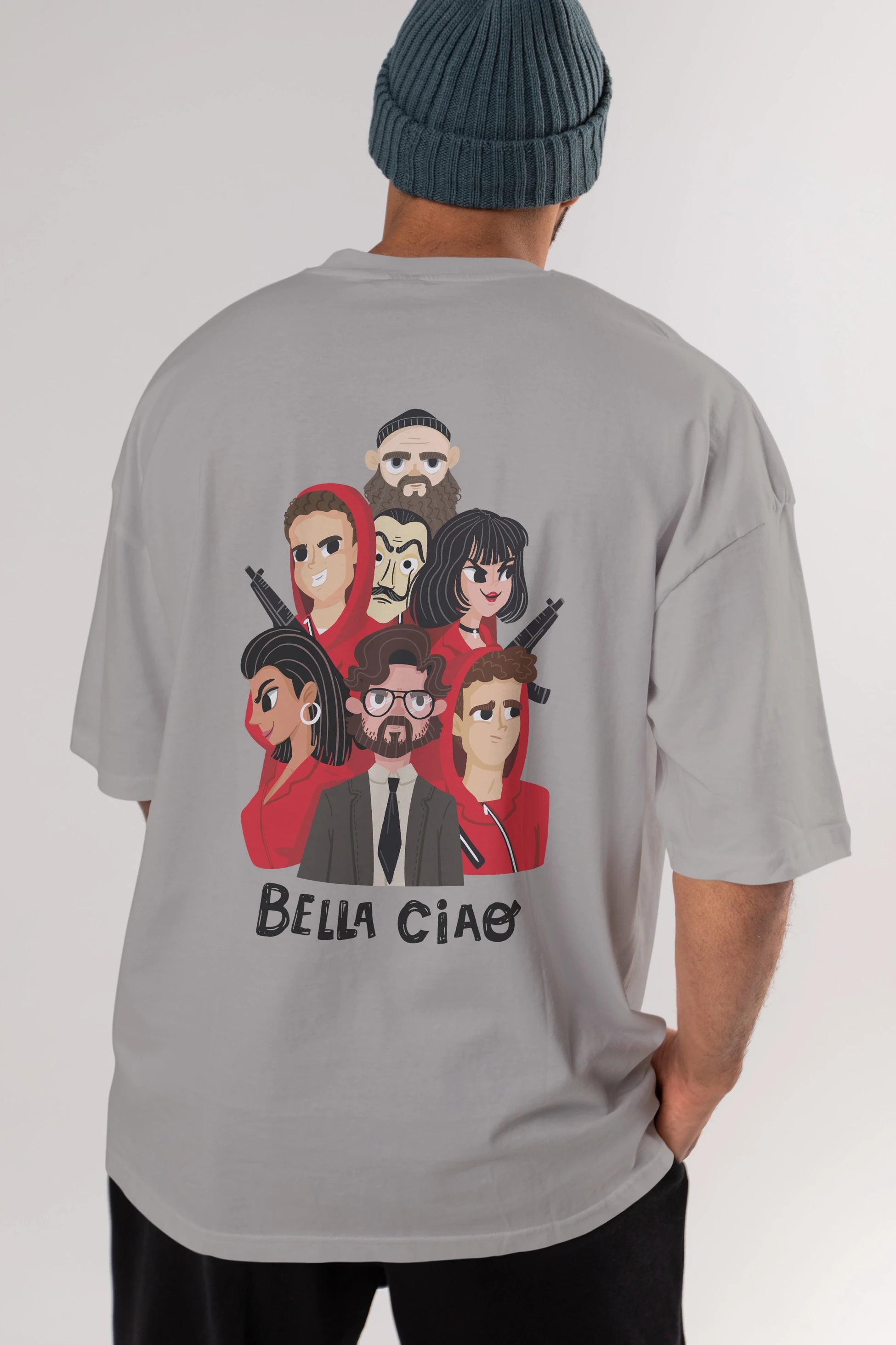 La Casa De Papel (13) Arka Baskılı Oversize t-shirt Erkek Kadın Unisex %100 Pamuk Bisiklet Yaka tişort