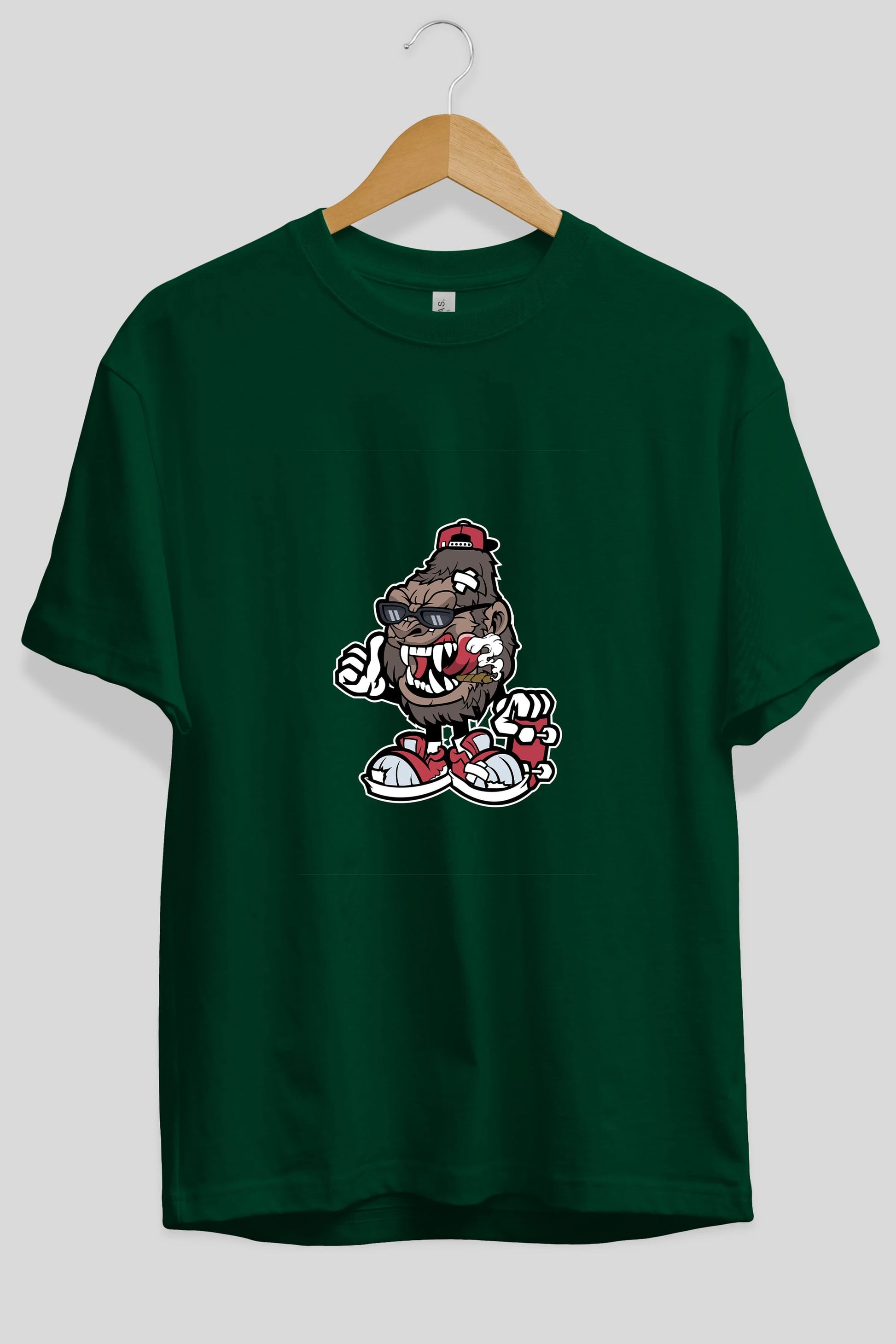 Gorilla Skater Ön Baskılı Oversize t-shirt Erkek Kadın Unisex %100 Pamuk tişort