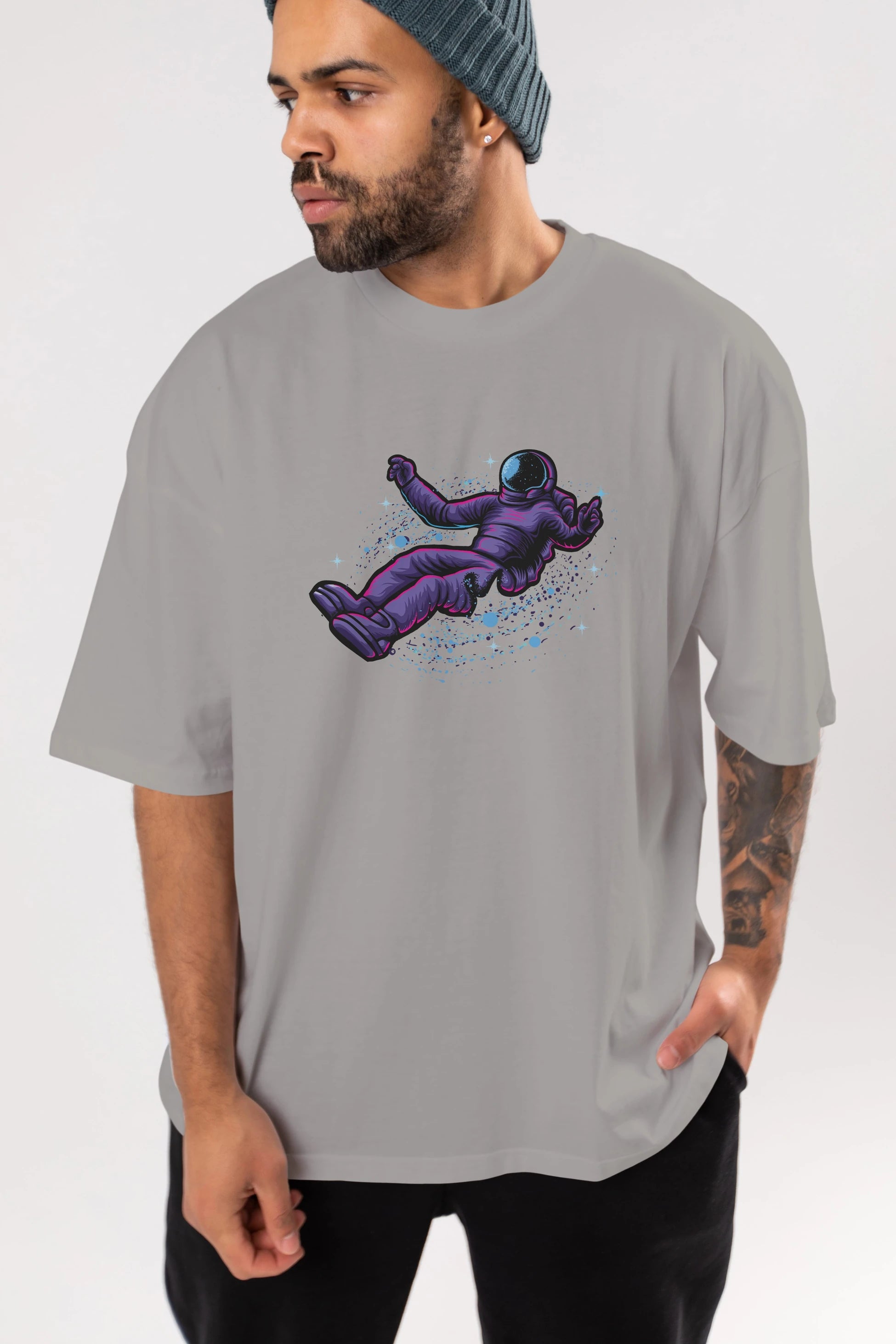 Having fun in outer space Ön Baskılı Oversize t-shirt Erkek Kadın Unisex