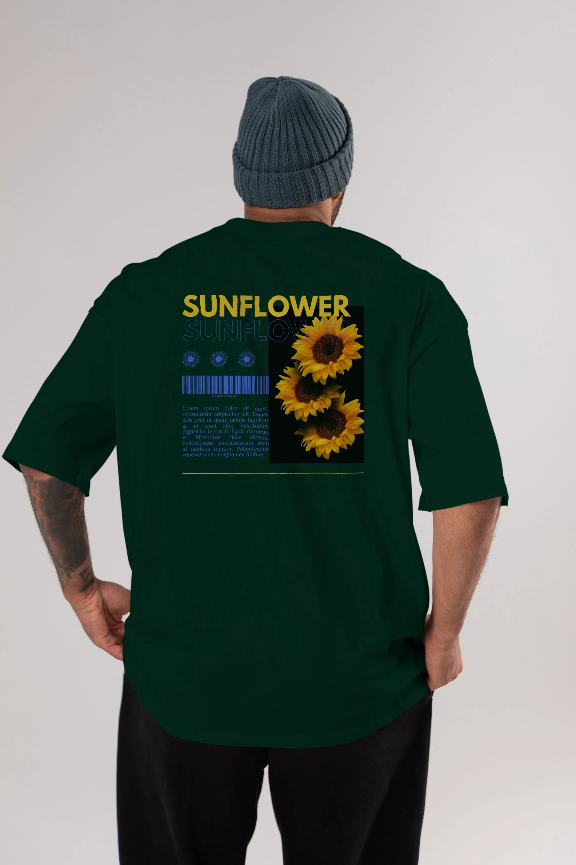 Sunflower Arka Baskılı Oversize t-shirt Erkek Kadın Unisex