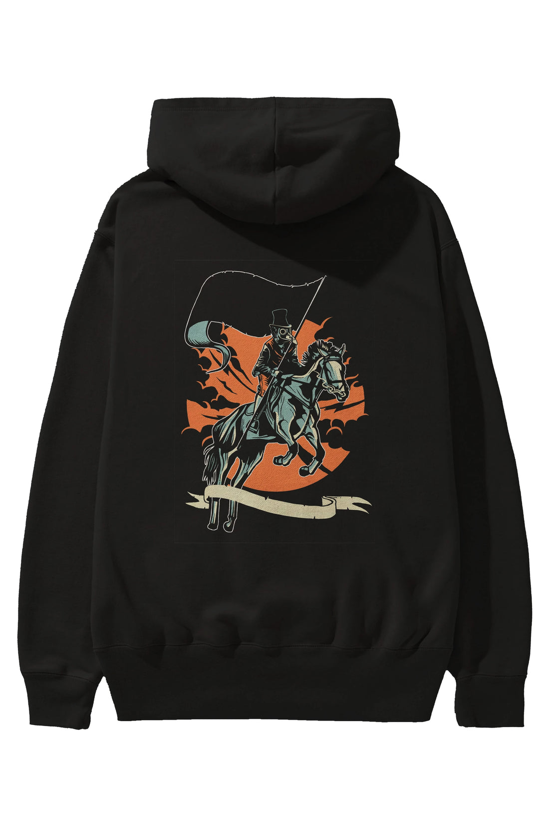 Plague Doctor Arka Baskılı Hoodie Oversize Kapüşonlu Sweatshirt Erkek Kadın Unisex