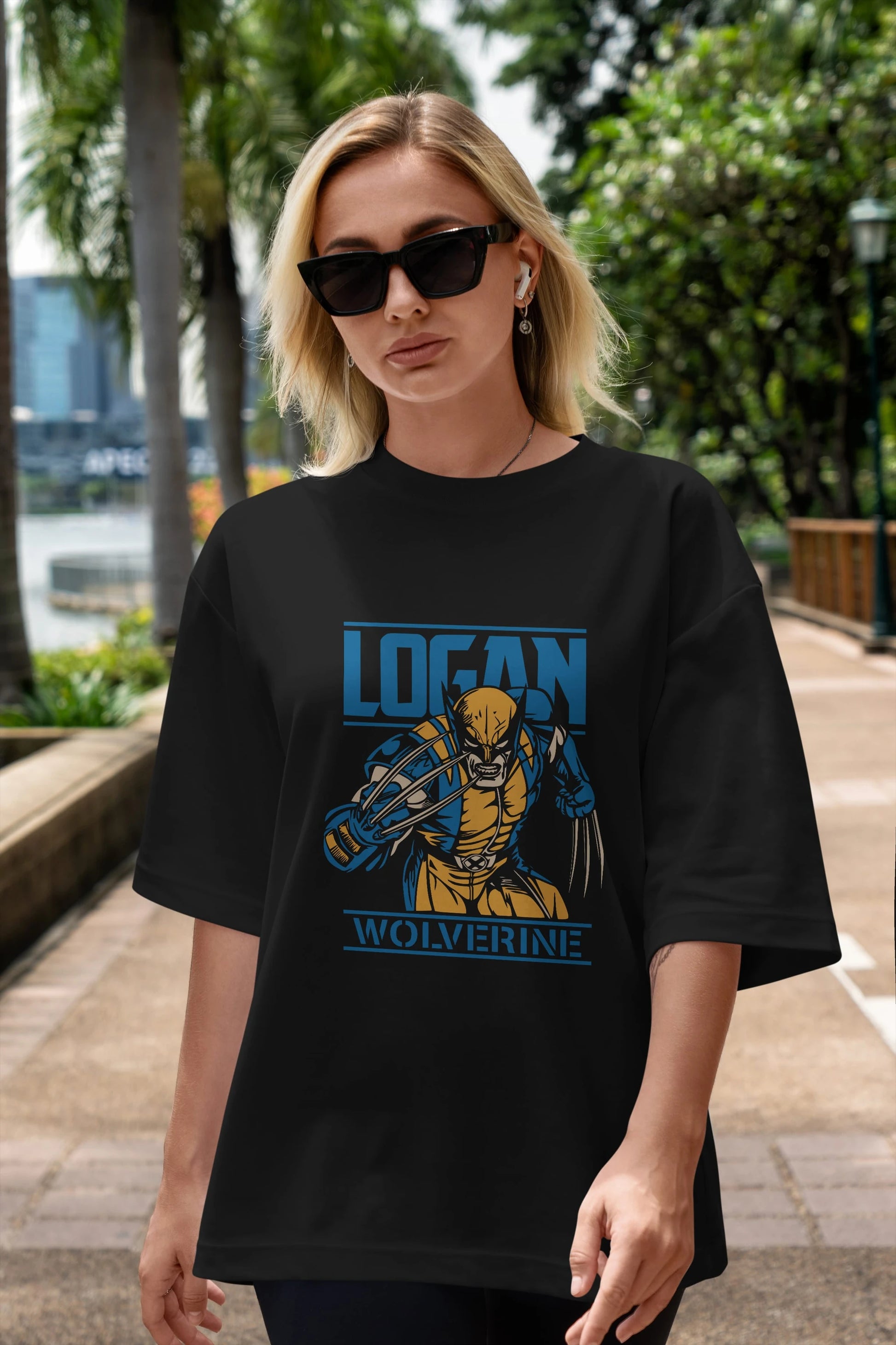 Wolverine Logan Ön Baskılı Oversize t-shirt Erkek Kadın Unisex %100 Pamuk Bisiklet Yaka tişort