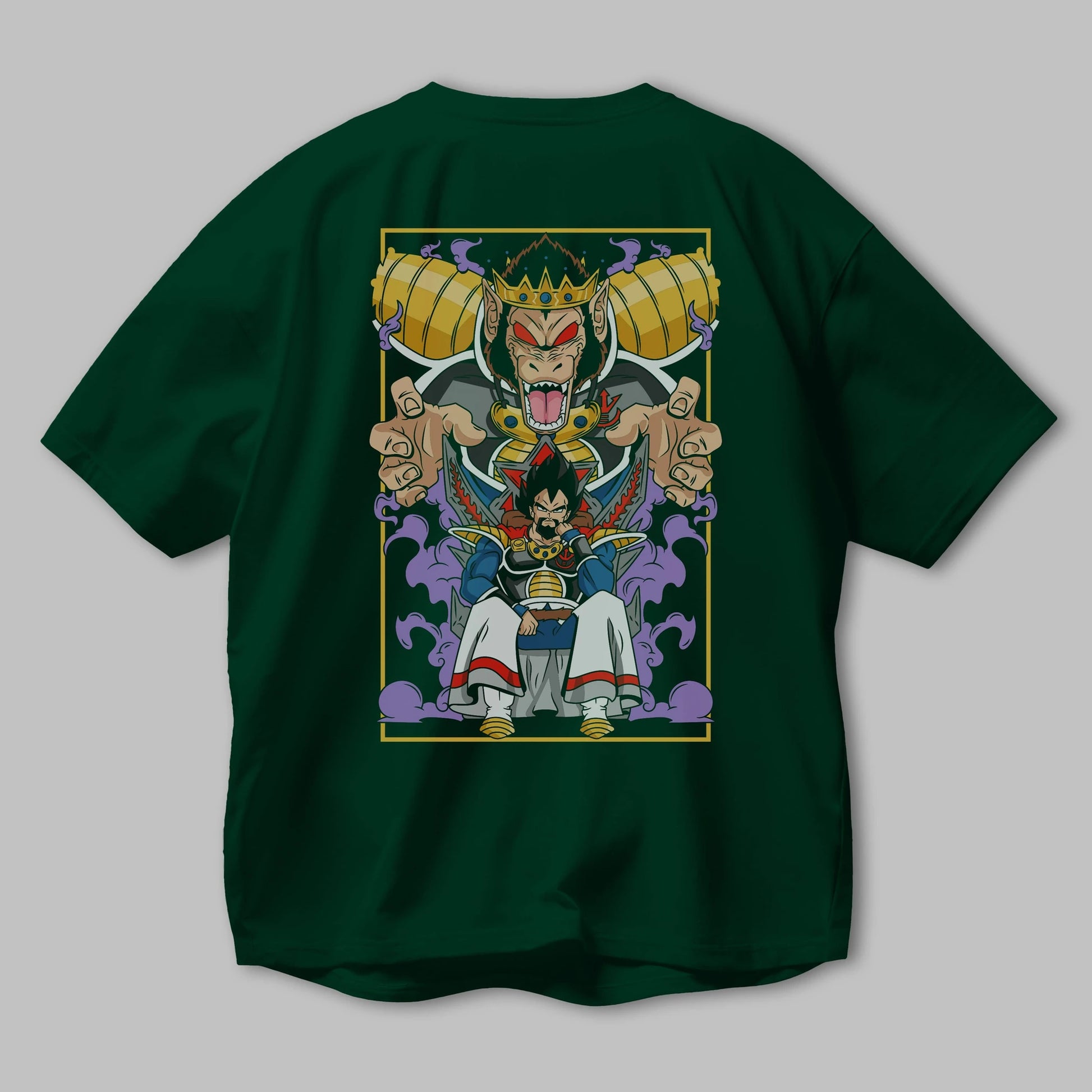 DragonBall ReyVegeta Anime Arka Baskılı Oversize t-shirt Erkek Kadın Unisex