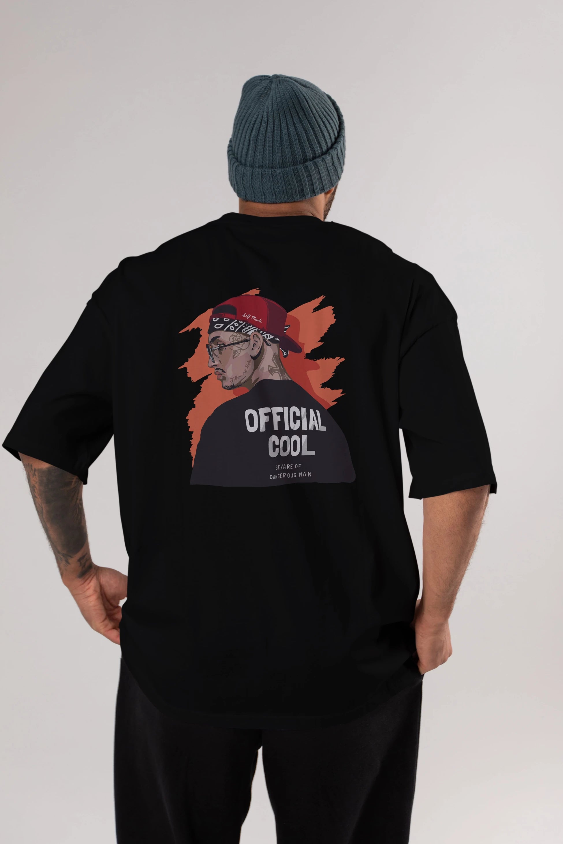 Official Cool Arka Baskılı Oversize t-shirt Erkek Kadın Unisex