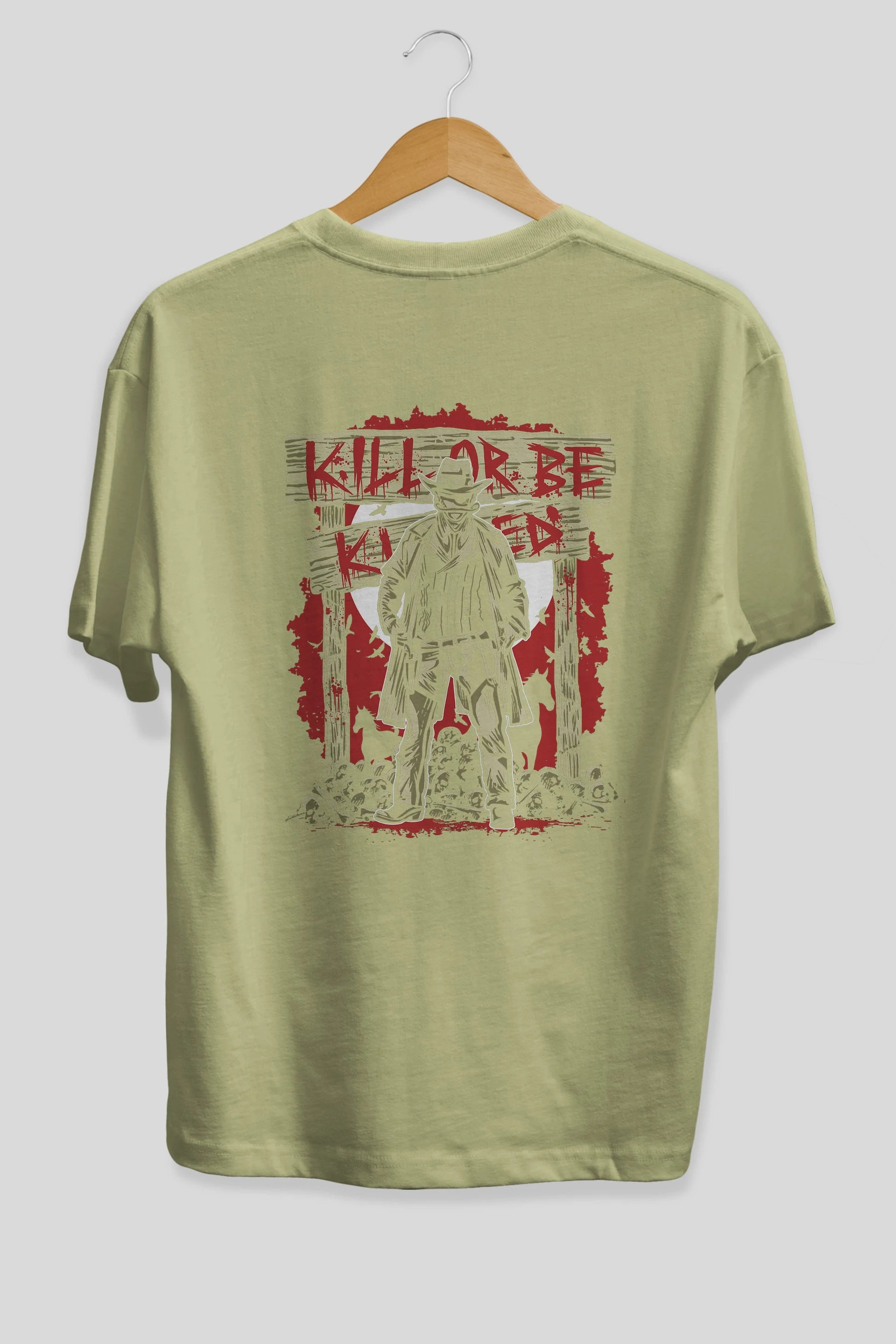 Kill Or Be Killed Arka Baskılı Oversize t-shirt Erkek Kadın Unisex %100 Pamuk