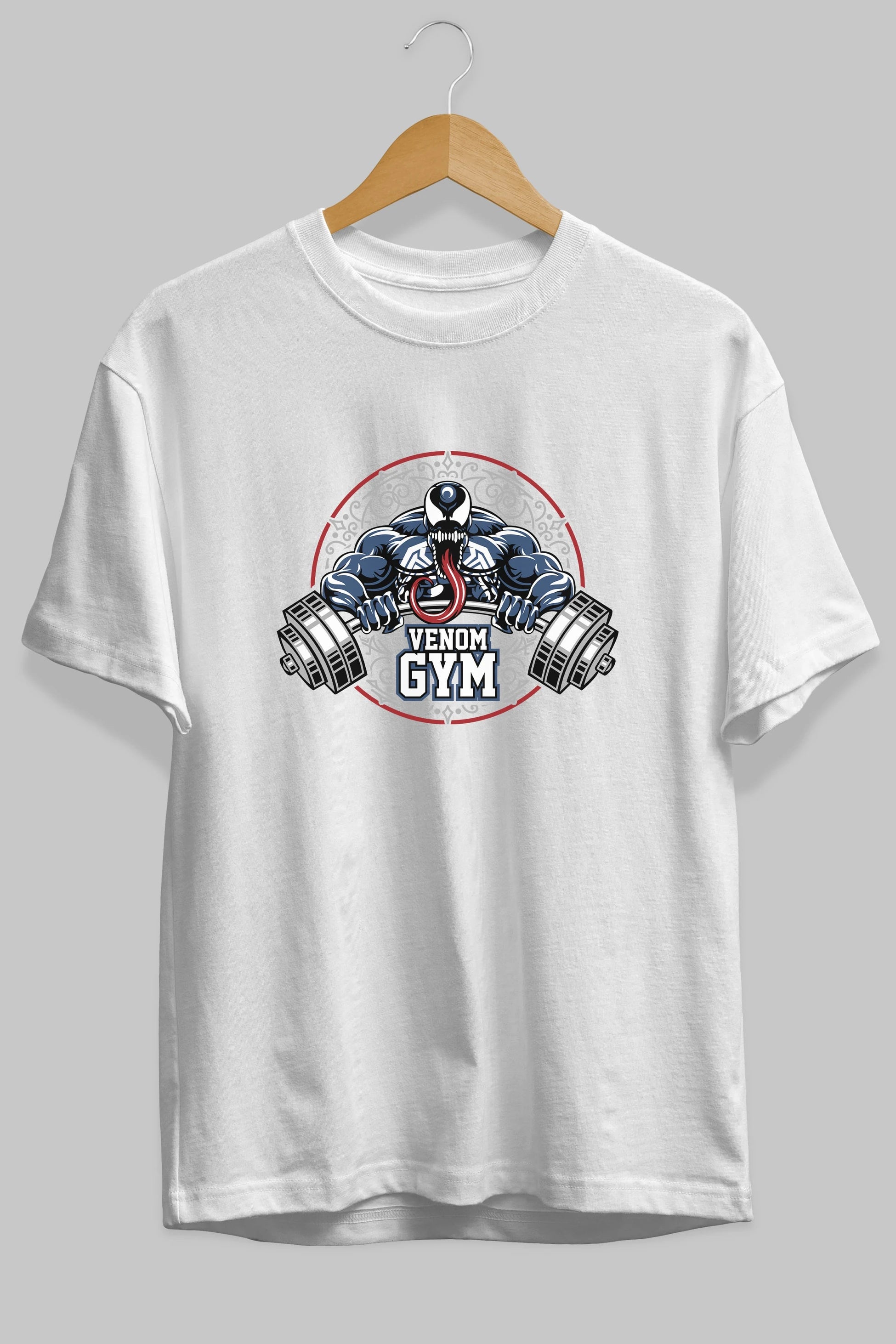 Venom GYM Ön Baskılı Oversize t-shirt Erkek Kadın Unisex %100 Pamuk Bisiklet Yaka tişort