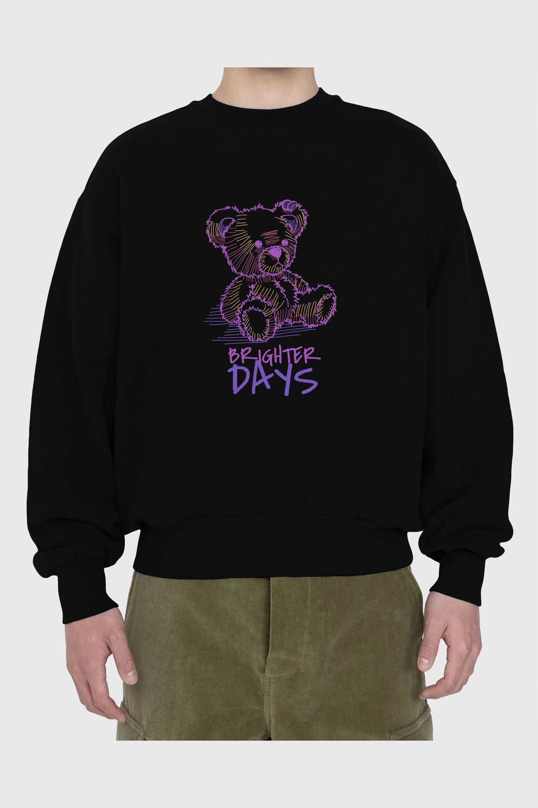 Brighter Days Ön Baskılı Oversize Sweatshirt Erkek Kadın Unisex