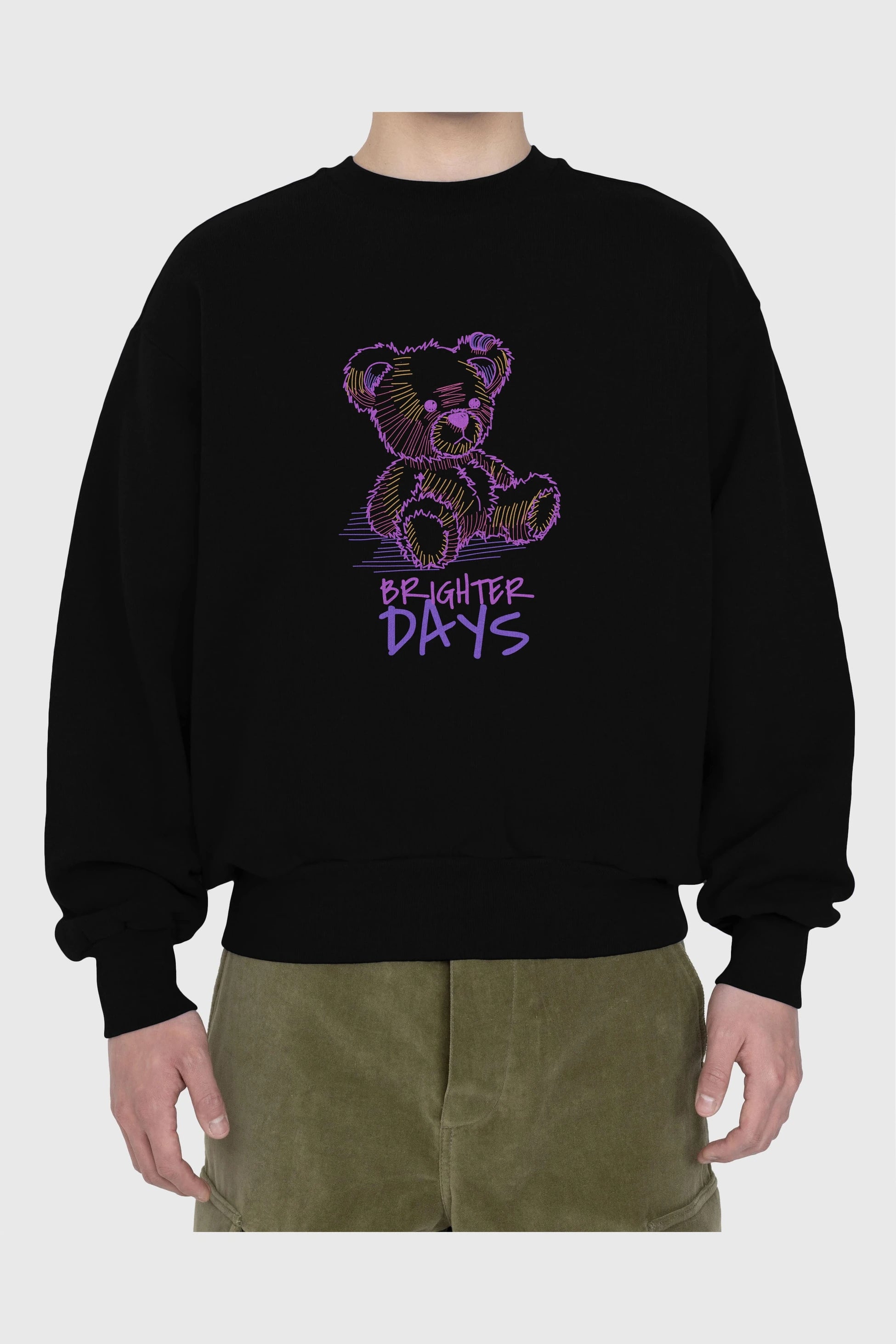 Brighter Days Ön Baskılı Oversize Sweatshirt Erkek Kadın Unisex