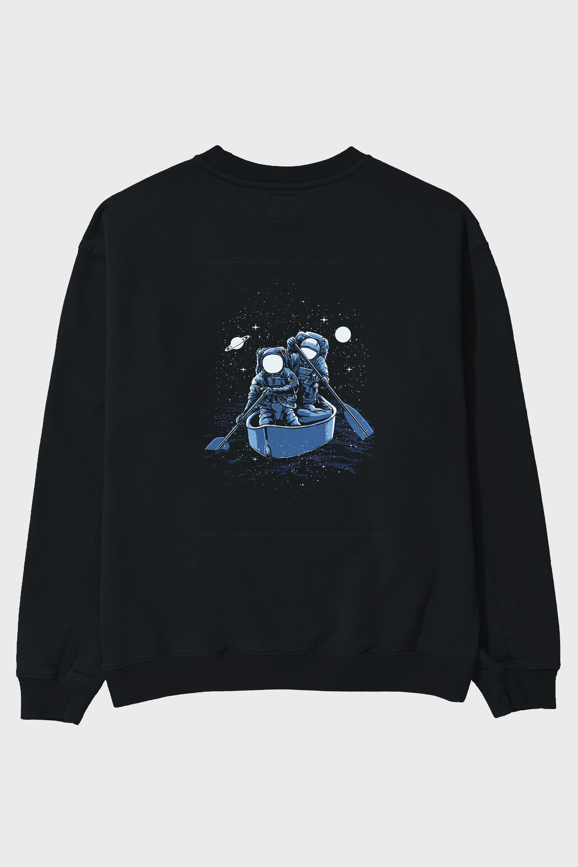 Across The Galaxy Arka Baskılı Oversize Sweatshirt Erkek Kadın Unisex