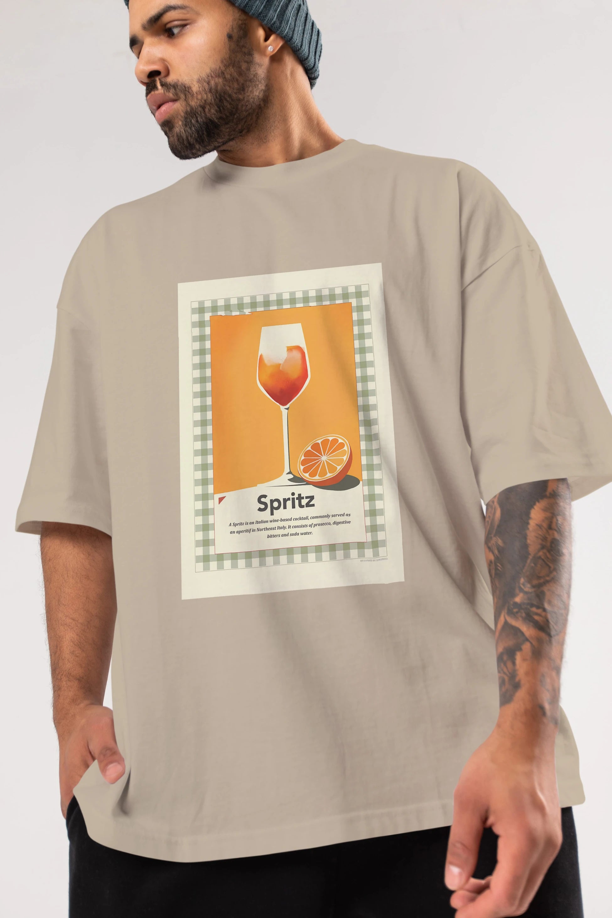 Aperol Spritz 5 Ön Baskılı Oversize t-shirt Erkek Kadın Unisex %100 Pamuk Bisiklet Yaka tişort