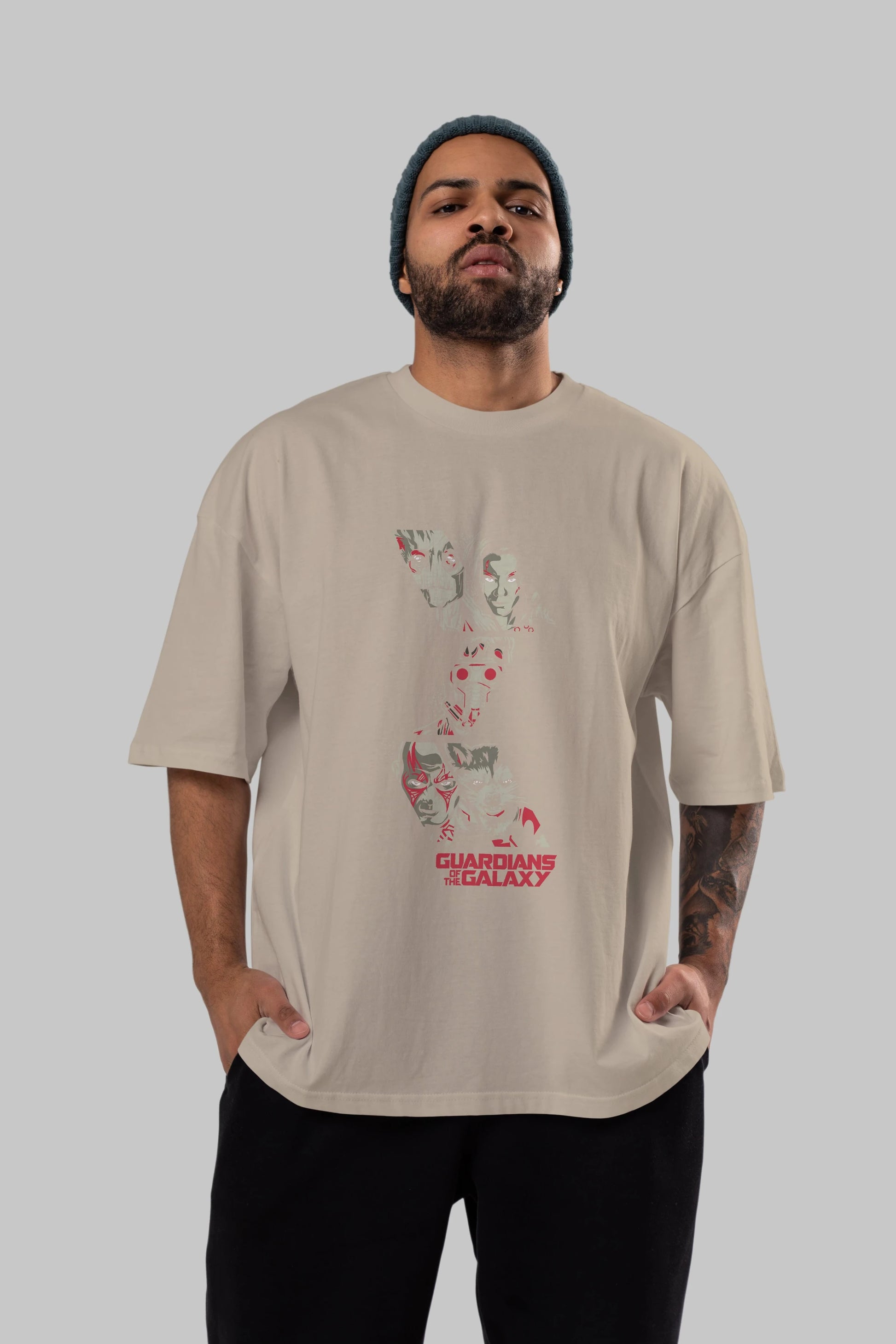 Guardians of The Galaxy (2) Ön Baskılı Oversize t-shirt Erkek Kadın Unisex %100 Pamuk Bisiklet Yaka tişort