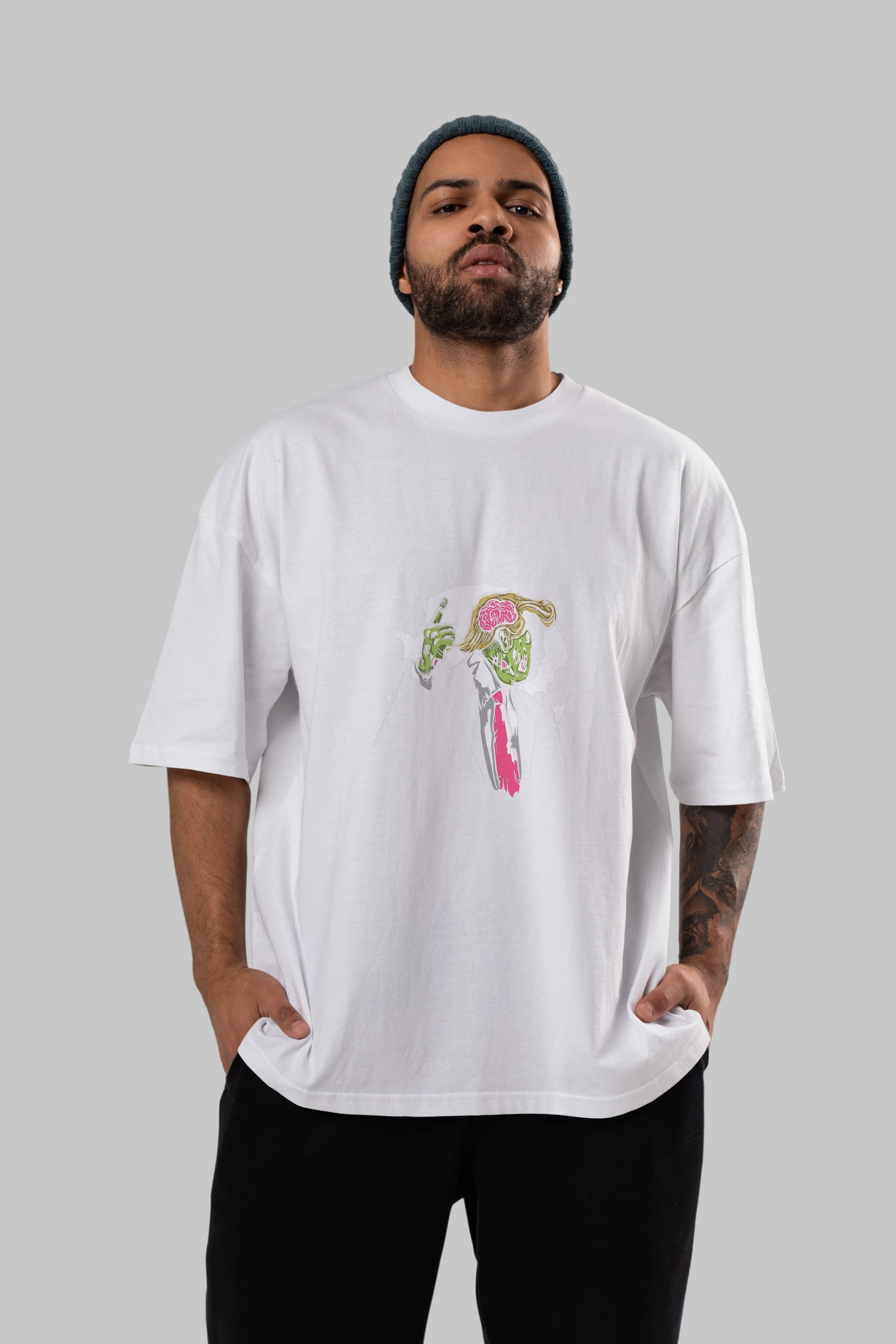 Make Zombie Great Again Ön Baskılı Oversize t-shirt Erkek Kadın Unisex %100 Pamuk tişort