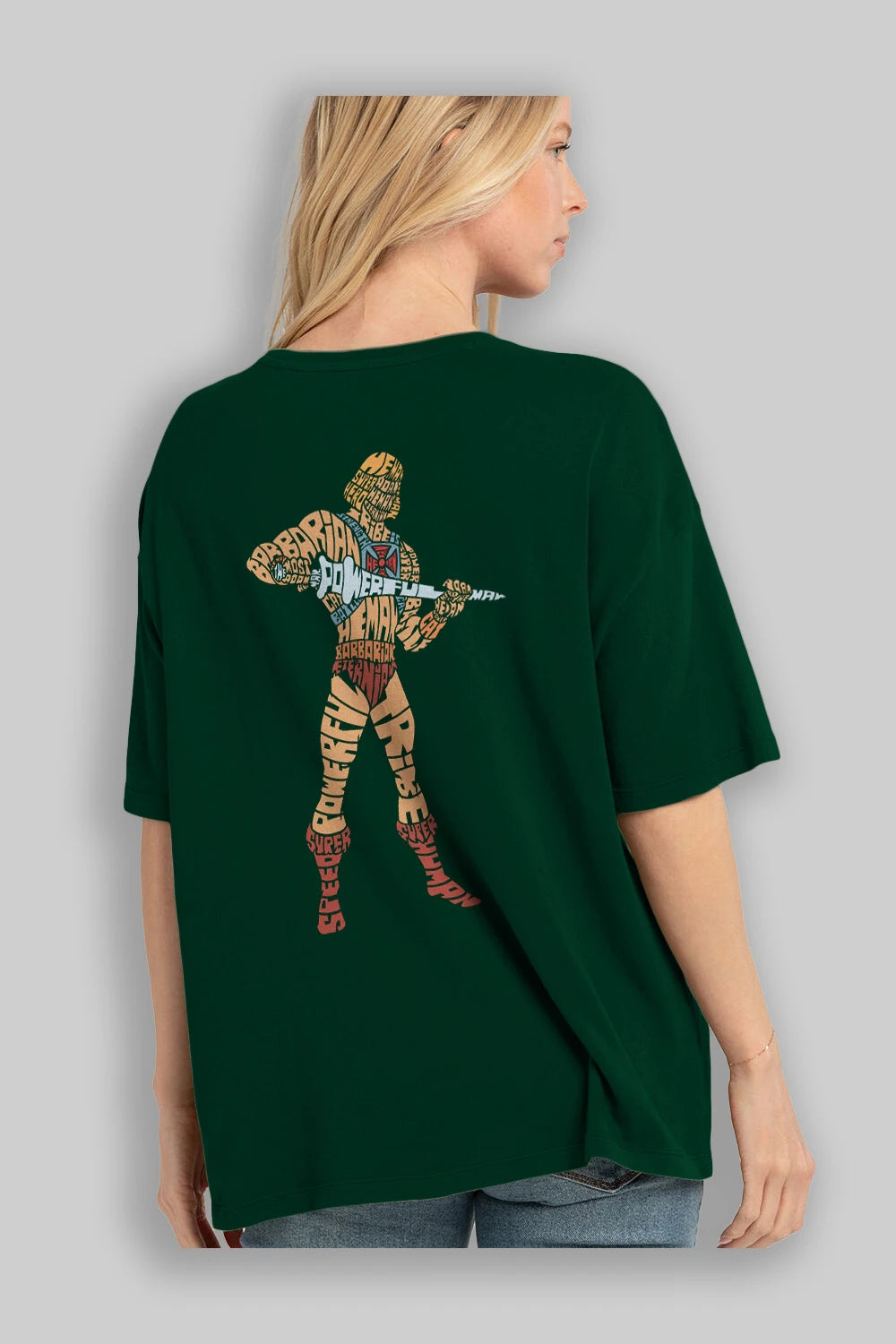 Heman Arka Baskılı Oversize t-shirt %100 pamuk Erkek Kadın Unisex