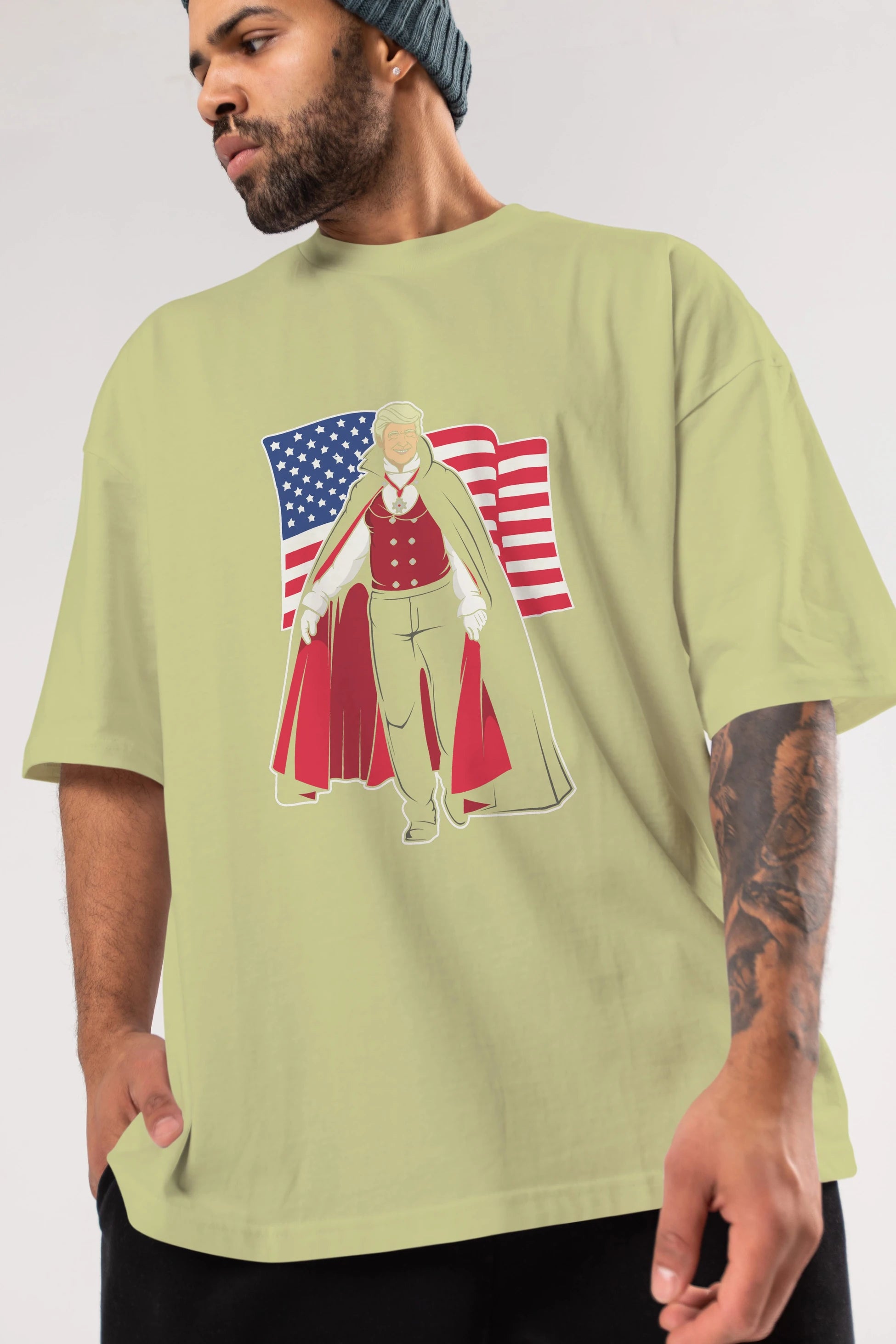 Trump Dracula Ön Baskılı Oversize t-shirt Erkek Kadın Unisex %100 Pamuk tişort