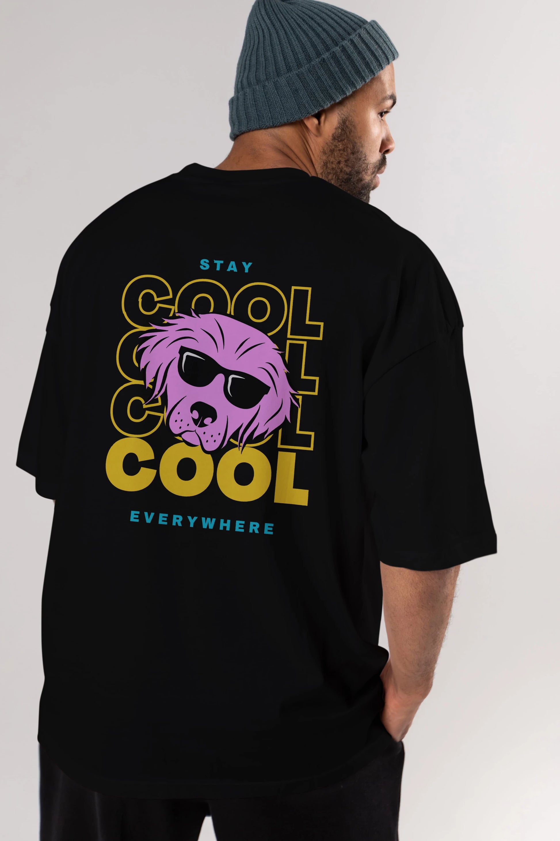 Cool Dog 2 Arka Baskılı Oversize t-shirt Erkek Kadın Unisex