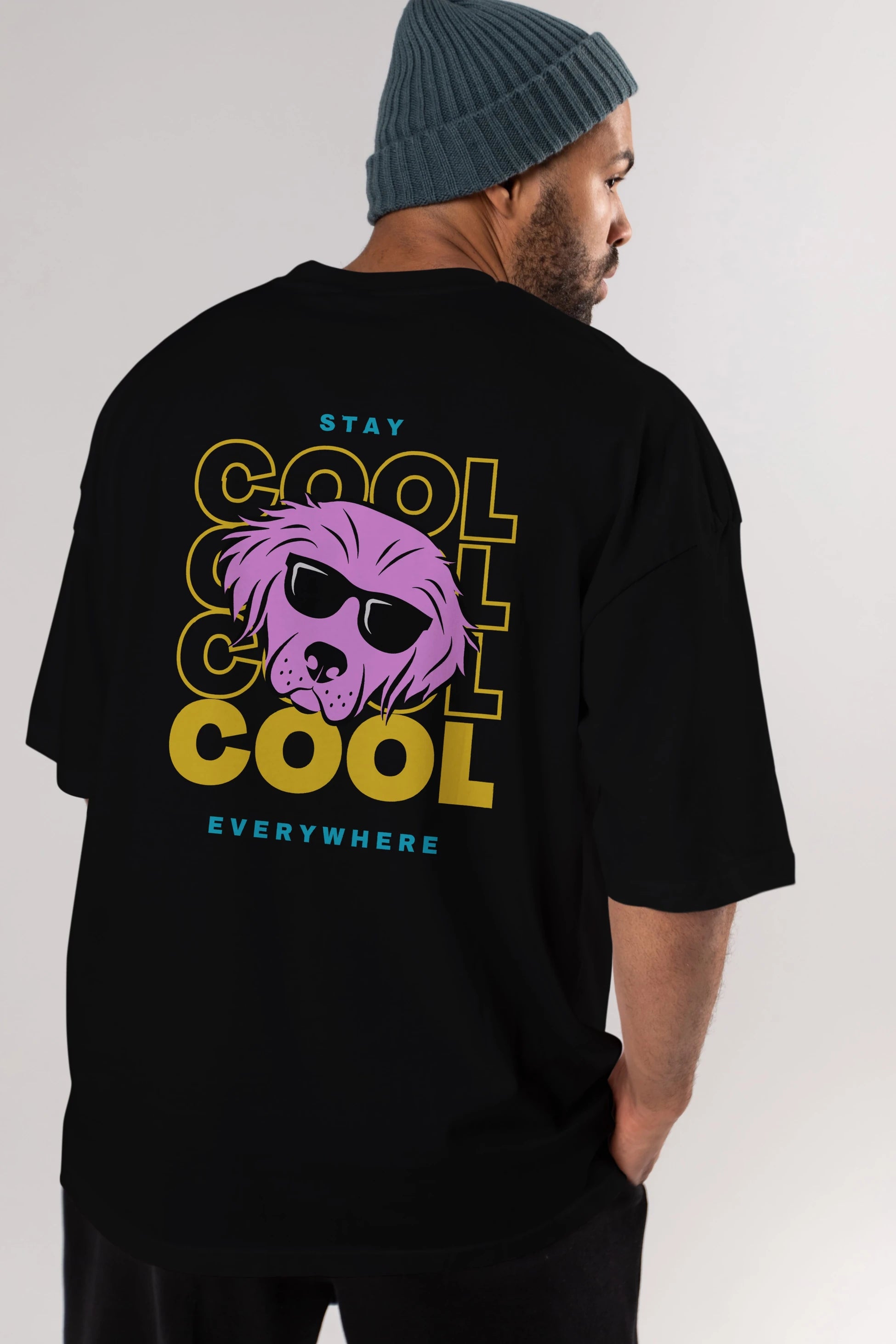 Cool Dog 2 Arka Baskılı Oversize t-shirt Erkek Kadın Unisex