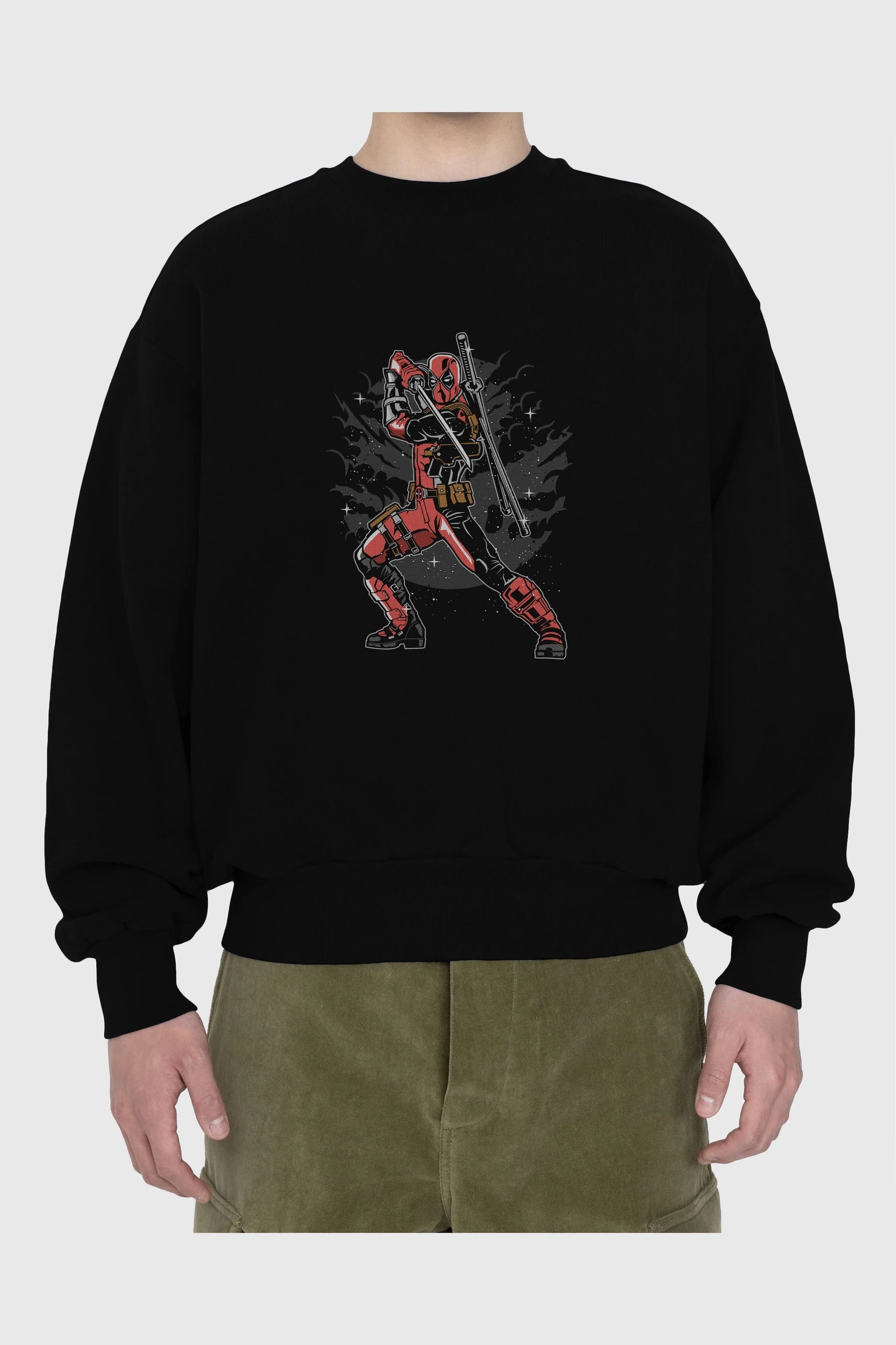 Deadpool Ön Baskılı Oversize Sweatshirt Erkek Kadın Unisex