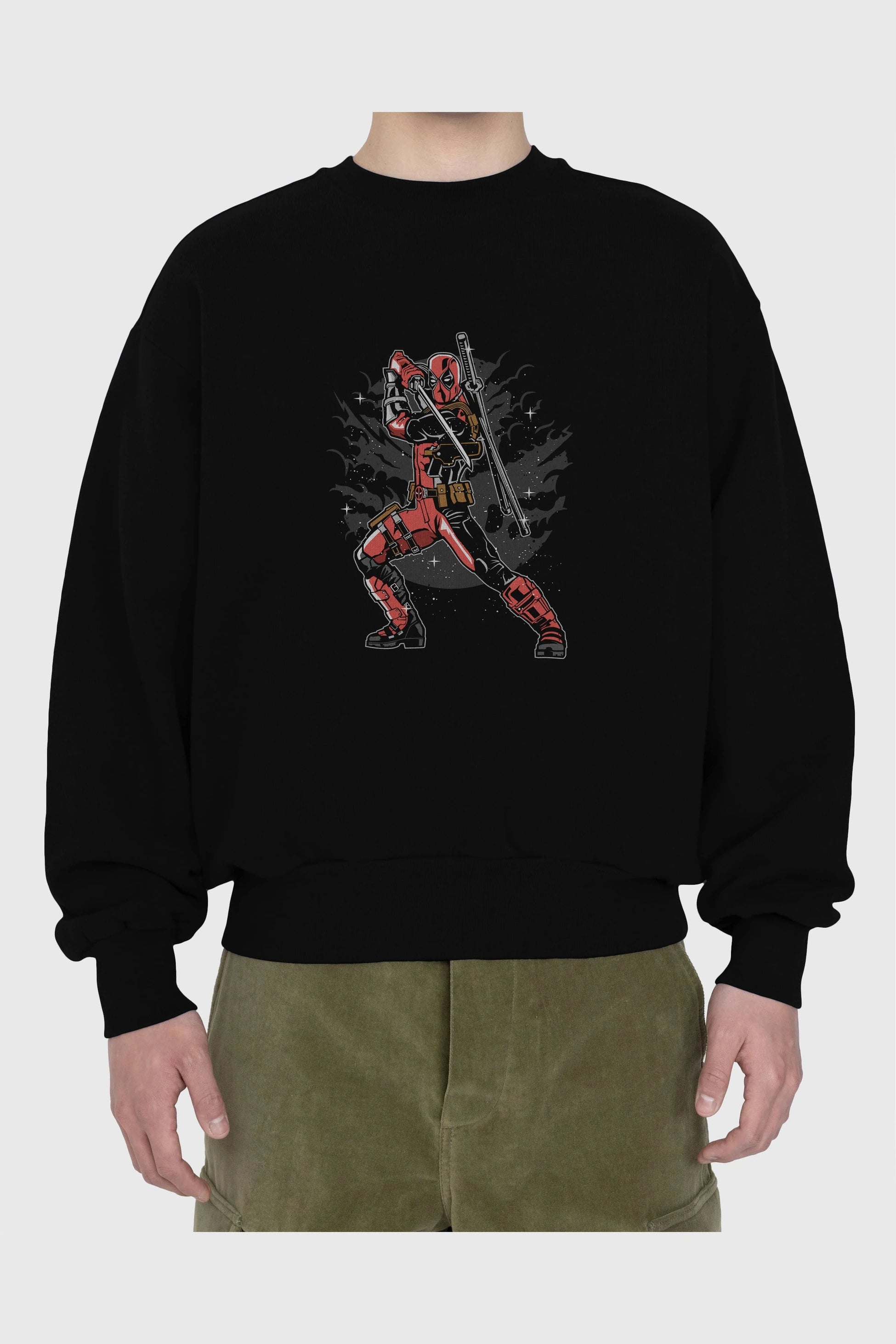 Deadpool Ön Baskılı Oversize Sweatshirt Erkek Kadın Unisex