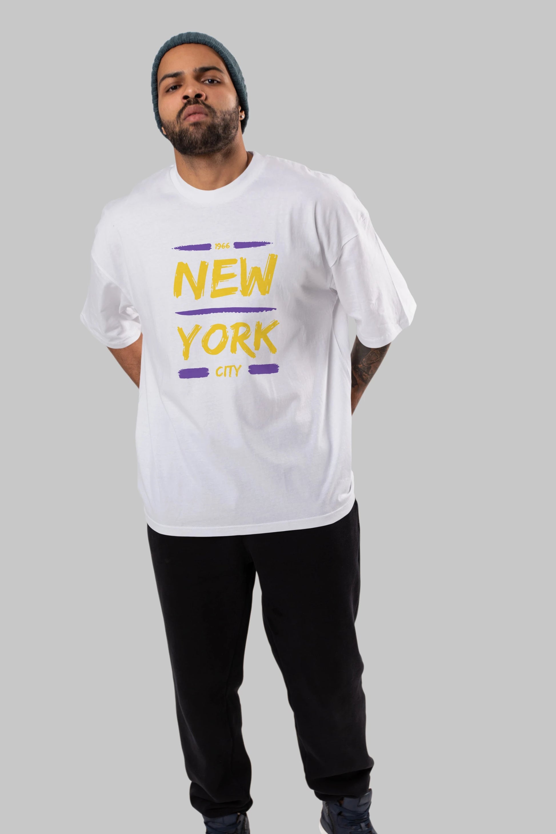 New York City 2 Ön Baskılı Oversize t-shirt Erkek Kadın Unisex