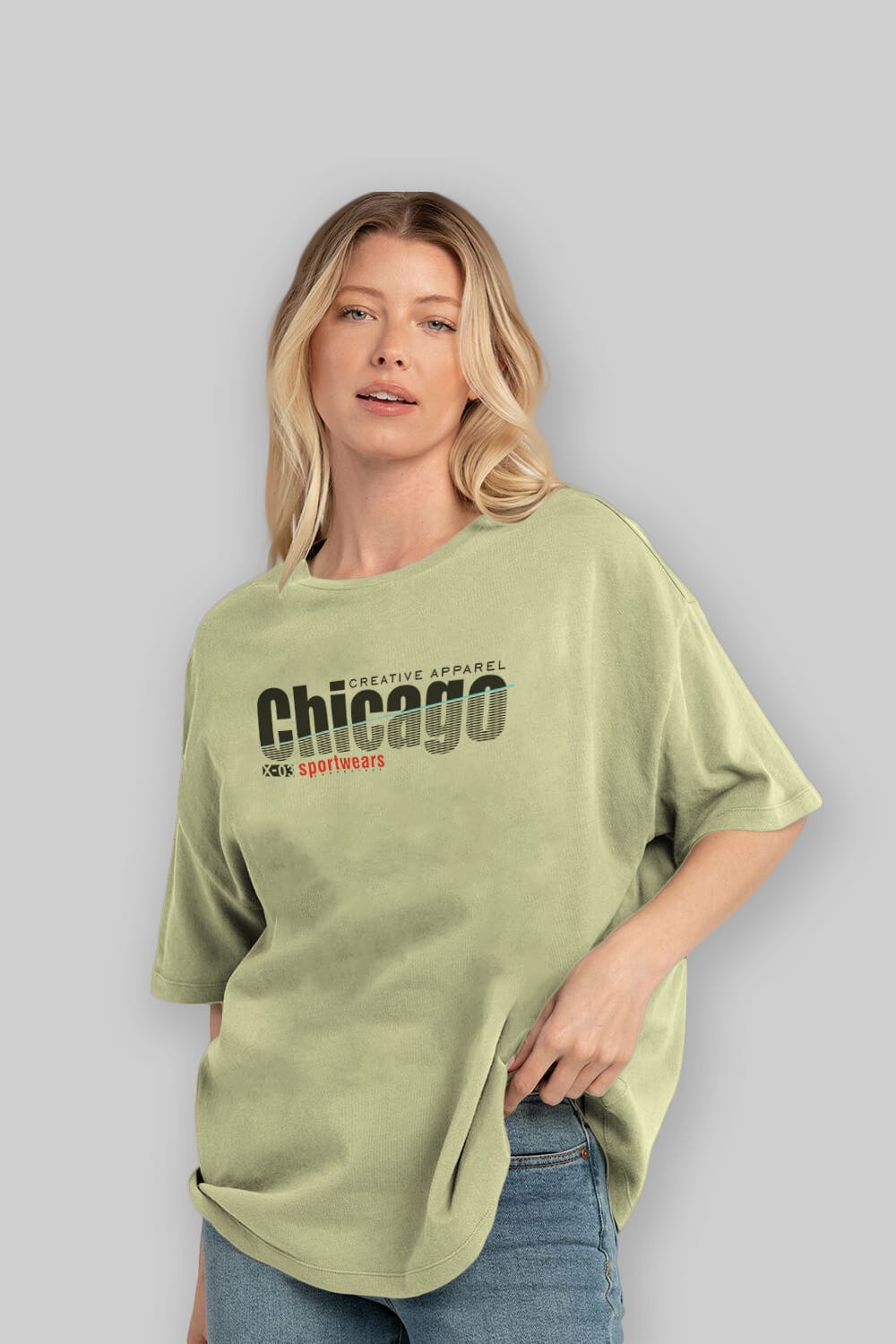 Chicago Sport Ön Baskılı Oversize t-shirt Erkek Kadın Unisex