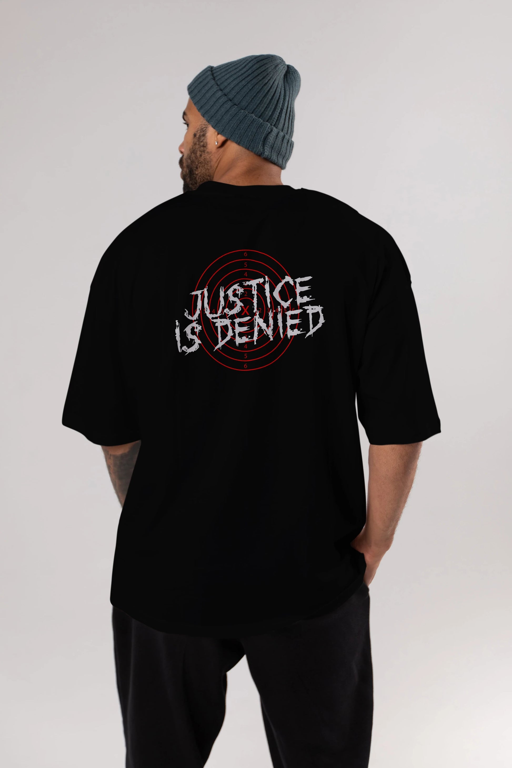 Justice is Denied Arka Baskılı Oversize t-shirt Erkek Kadın Unisex