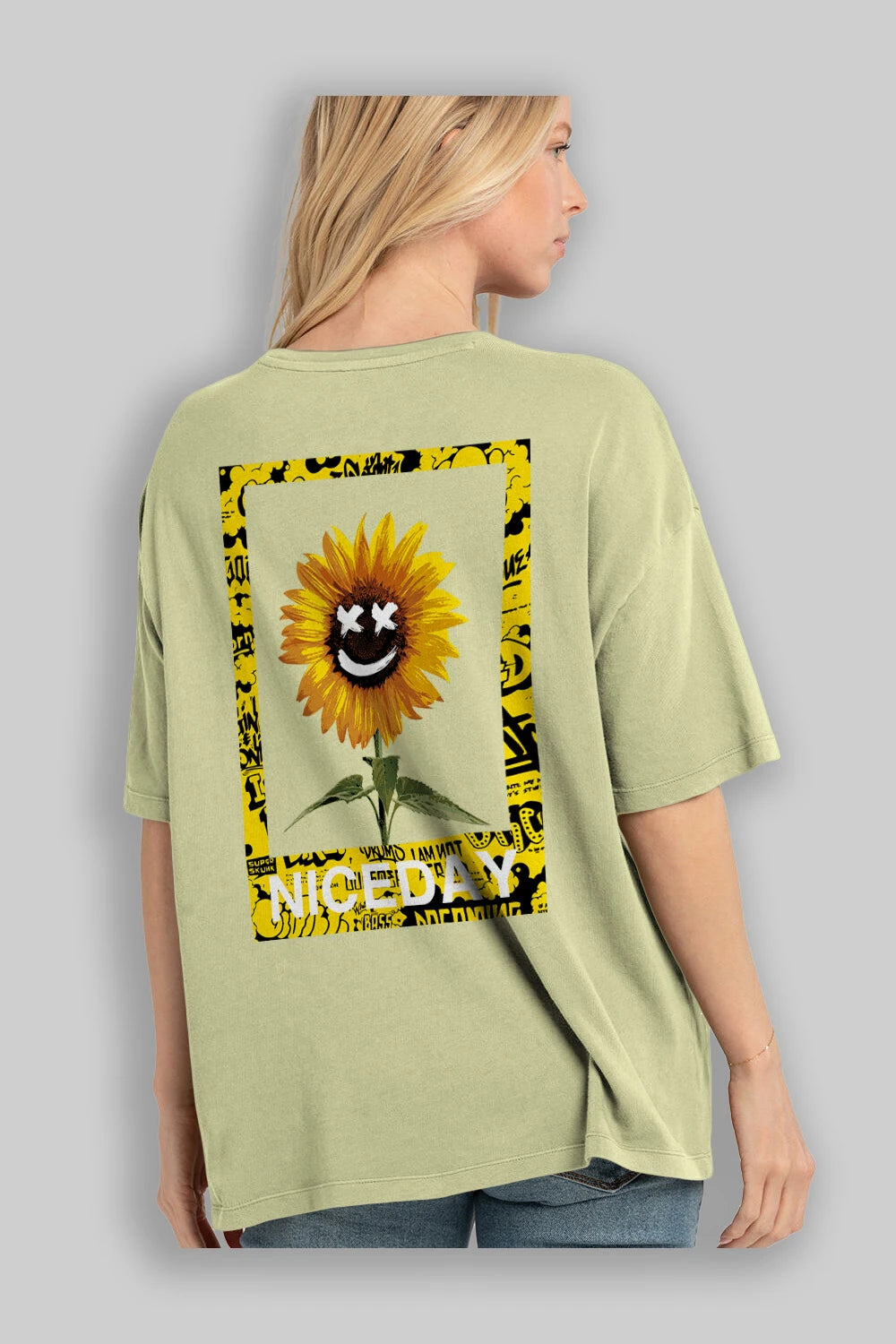 Niceday Streewear Arka Baskılı Oversize t-shirt Erkek Kadın Unisex