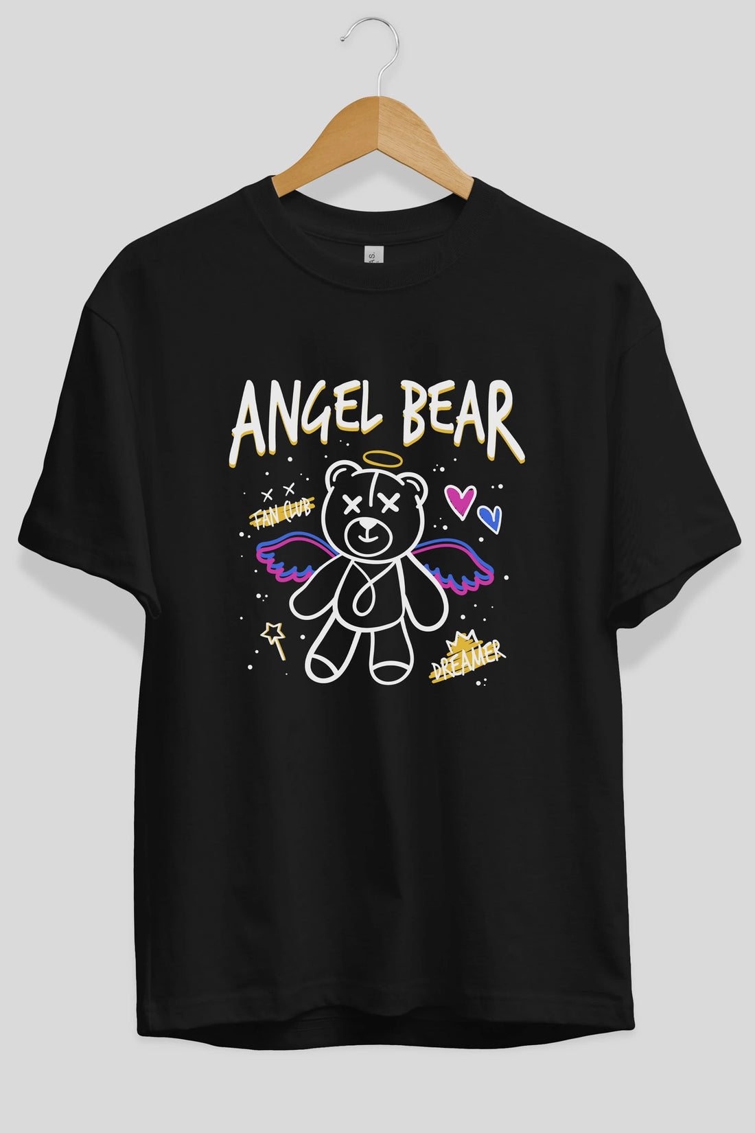Angel Bear Ön Baskılı Oversize t-shirt Erkek Kadın Unisex