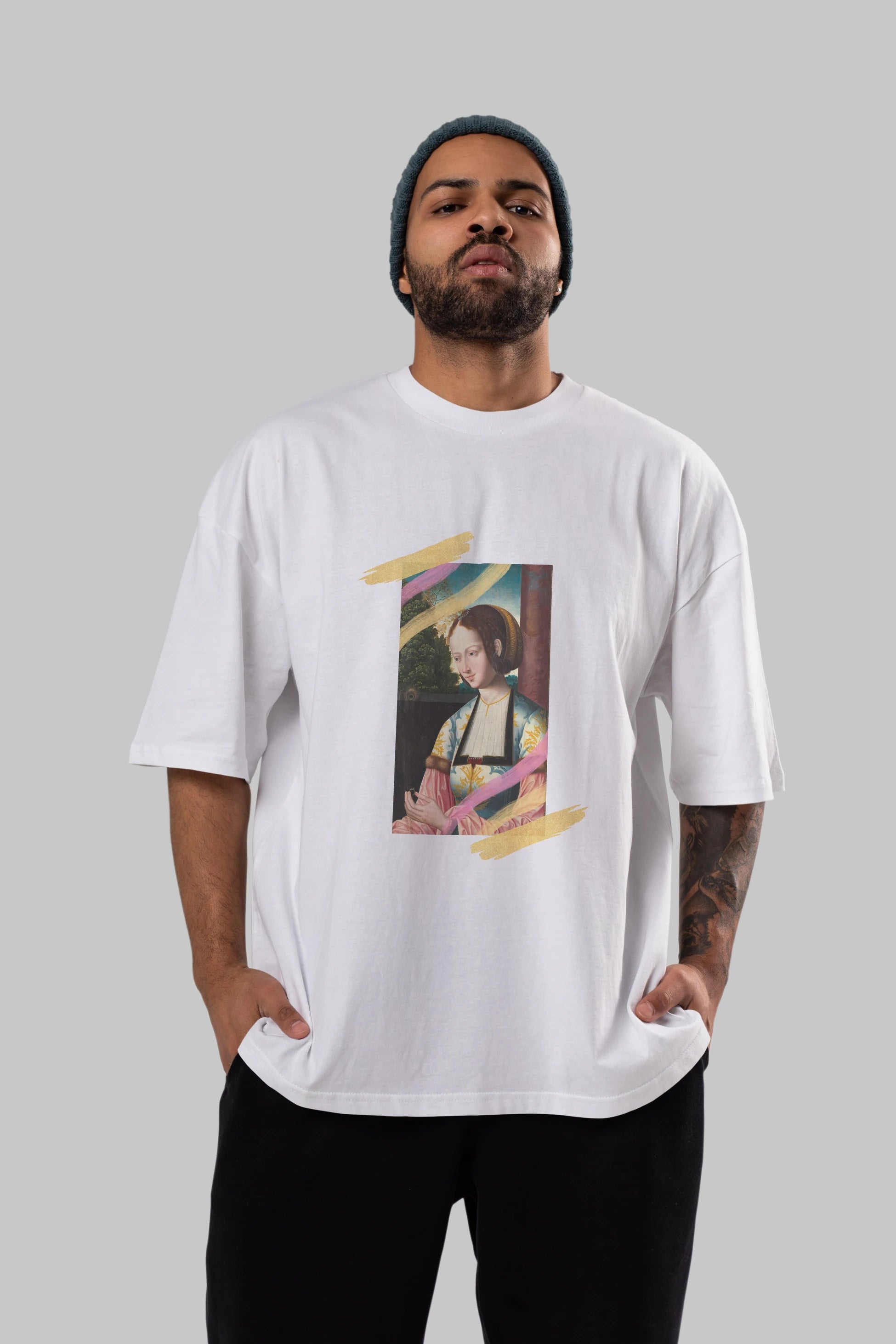 Woman Portrait Ön Baskılı Oversize t-shirt Erkek Kadın Unisex