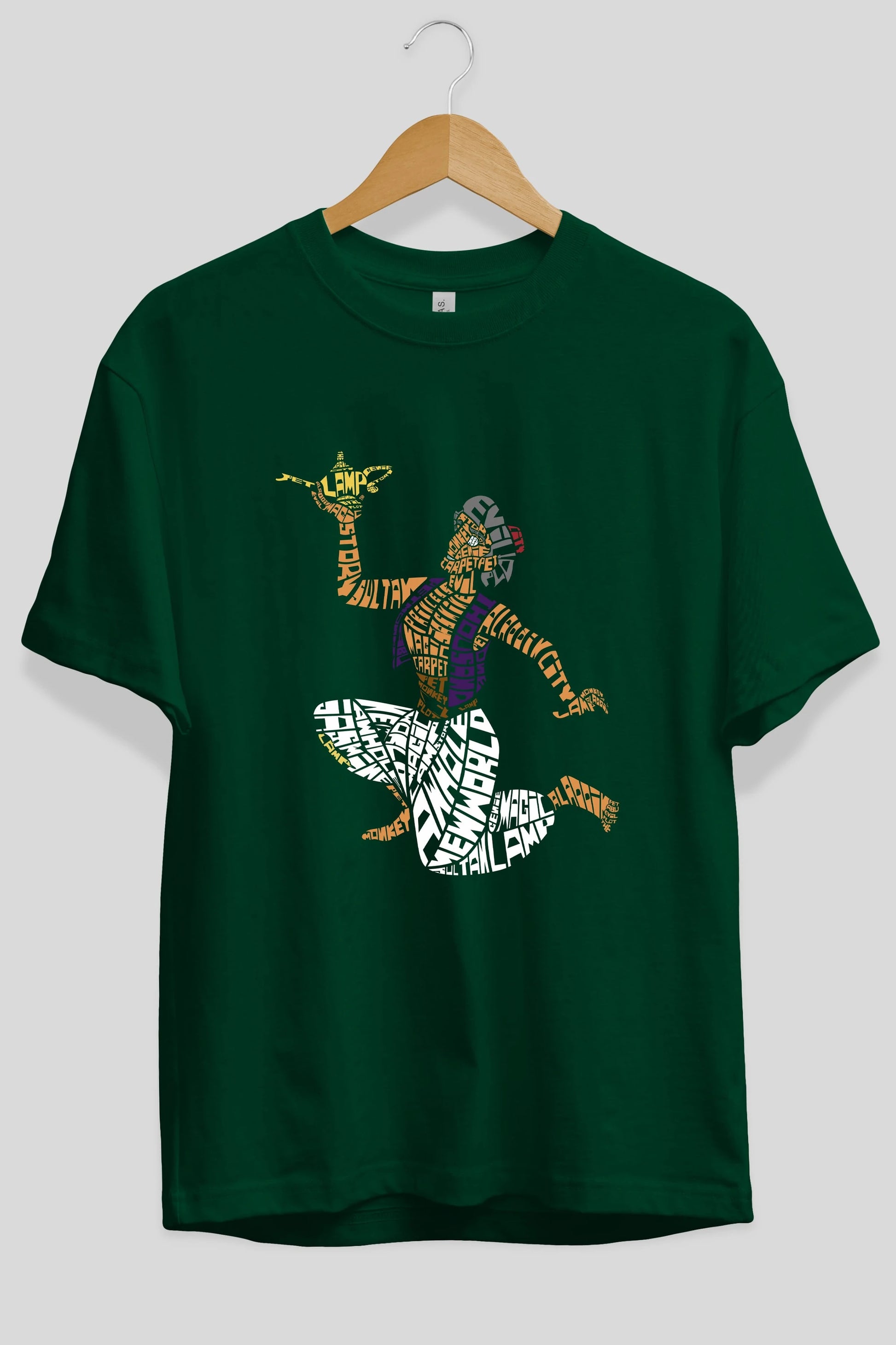 Aladdin Ön Baskılı Oversize t-shirt %100 pamuk Erkek Kadın Unisex