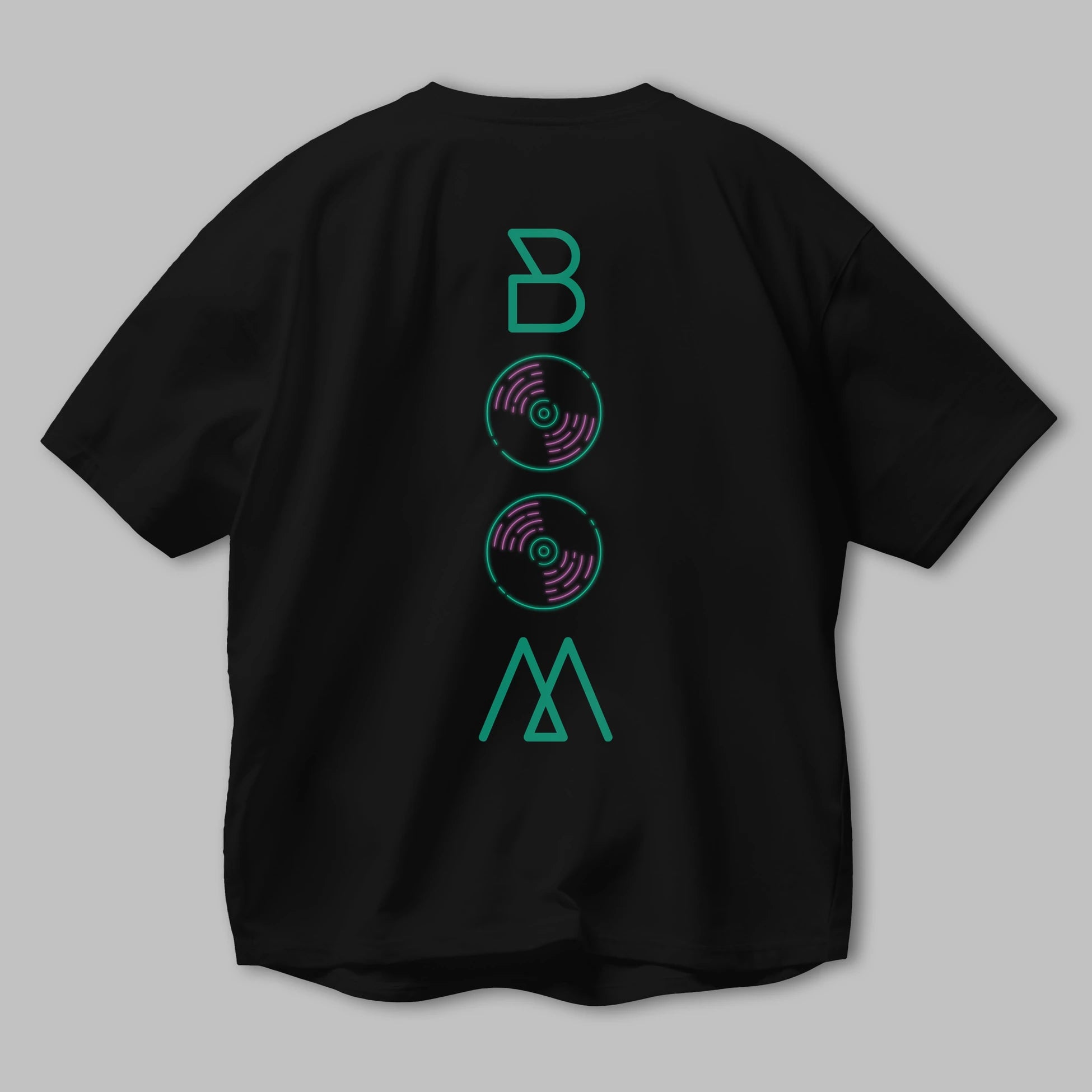 Boom Arka Baskılı Oversize t-shirt Erkek Kadın Unisex