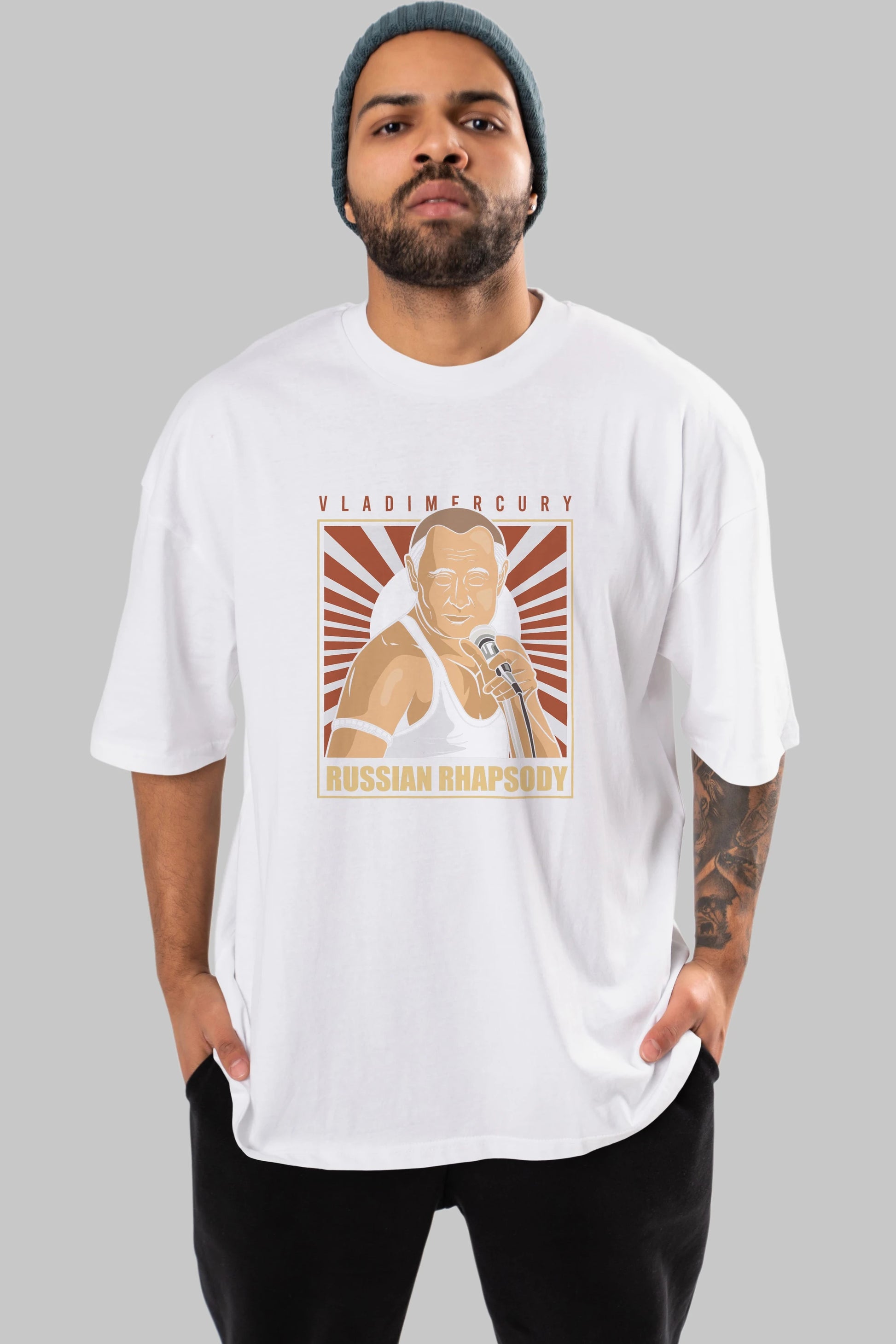 Freddy Puttin Ön Baskılı Oversize t-shirt Erkek Kadın Unisex %100 Pamuk tişort