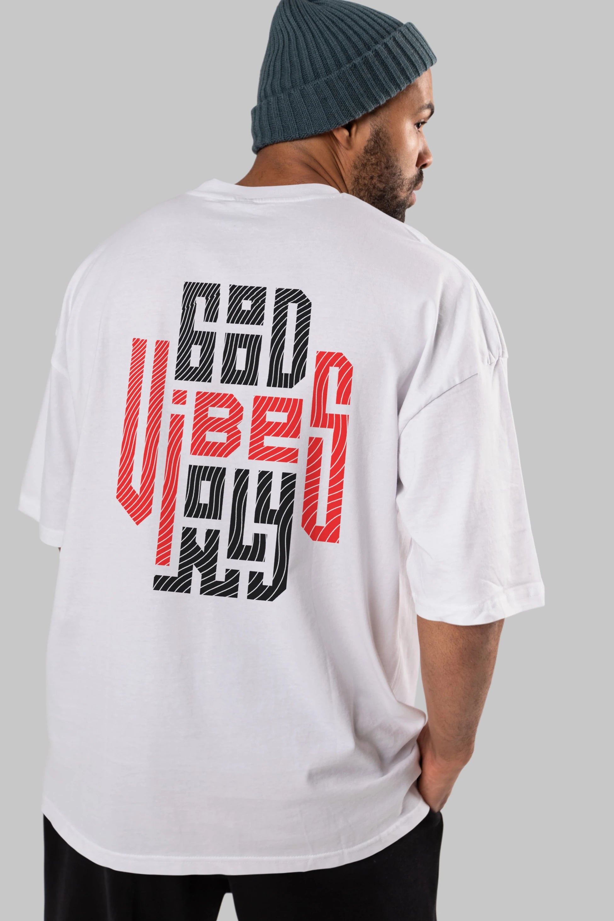 Good Vibes Only 2 Yazılı Arka Baskılı Oversize t-shirt Erkek Kadın Unisex