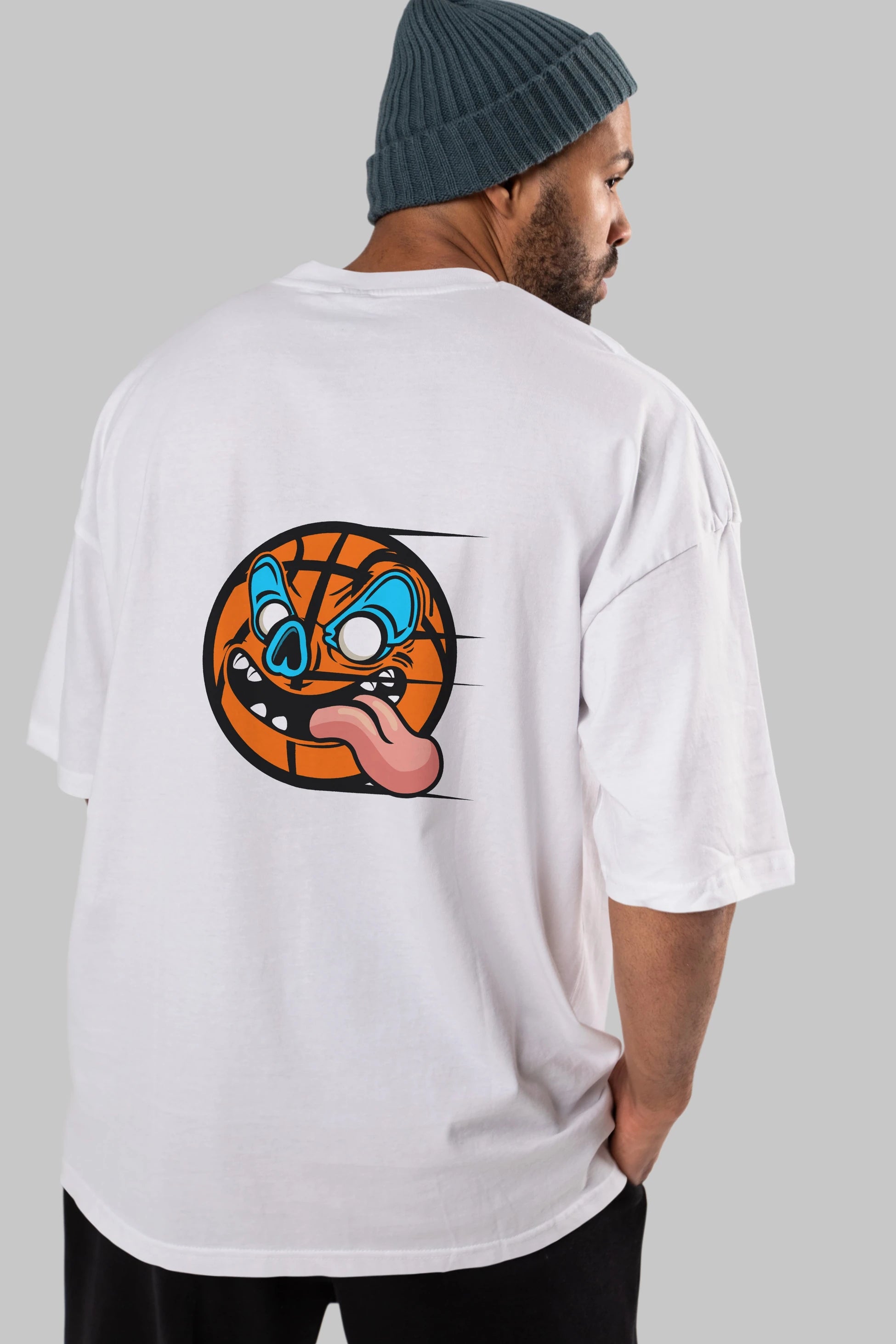 Basketball Arka Baskılı Oversize t-shirt Erkek Kadın Unisex %100 Pamuk tişort