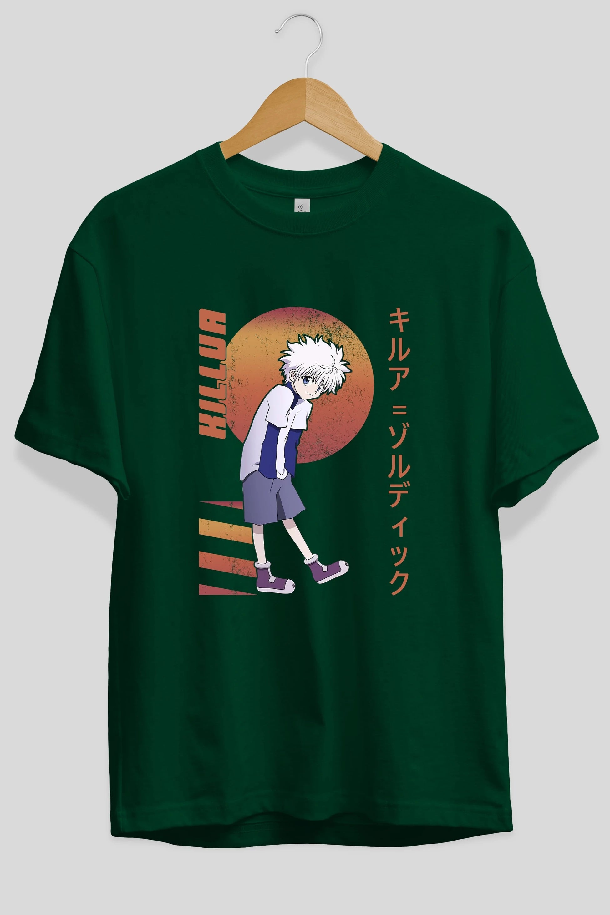 Killua Zoldyck 5 2 Anime Ön Baskılı Oversize t-shirt %100 pamuk Erkek Kadın Unisex